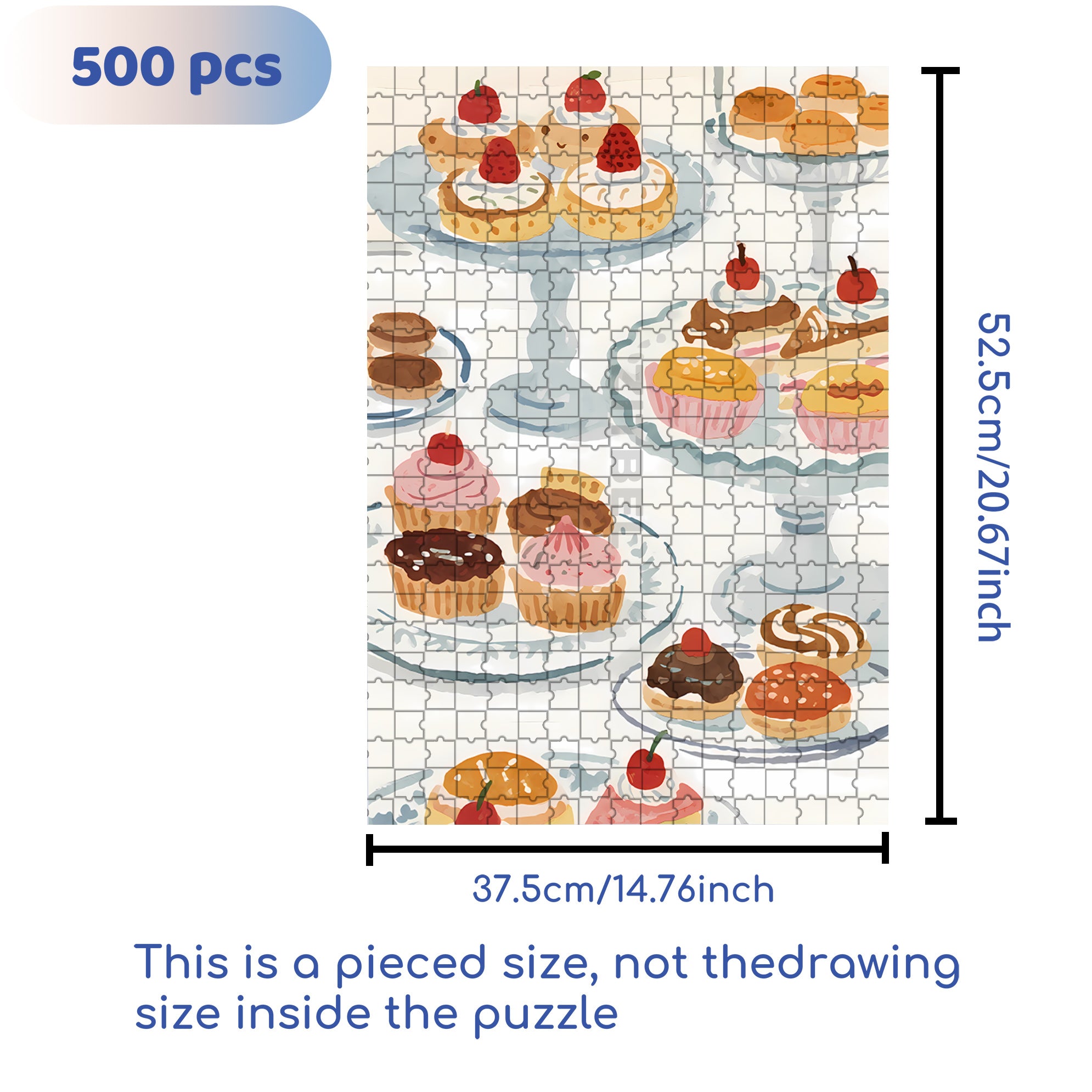 A Table Full Of Desserts 500pcs/1000pcs Jigsaw Puzzle, Scratch-Resistant, Interactive Family Game & Brain-Boosting DIY Decor, Perfect for Halloween, Christmas & New Year Gifts, Family Puzzle Game