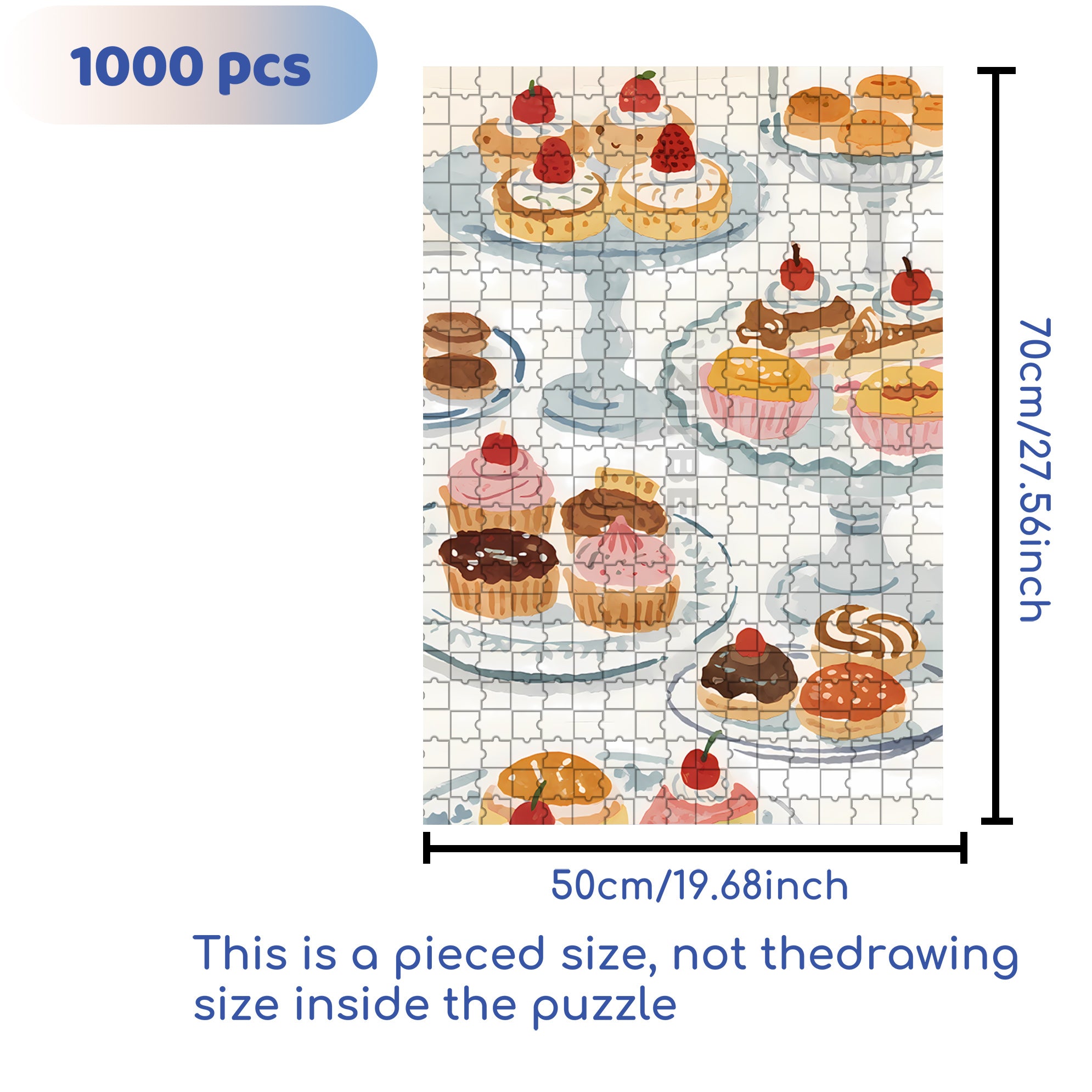 A Table Full Of Desserts 500pcs/1000pcs Jigsaw Puzzle, Scratch-Resistant, Interactive Family Game & Brain-Boosting DIY Decor, Perfect for Halloween, Christmas & New Year Gifts, Family Puzzle Game