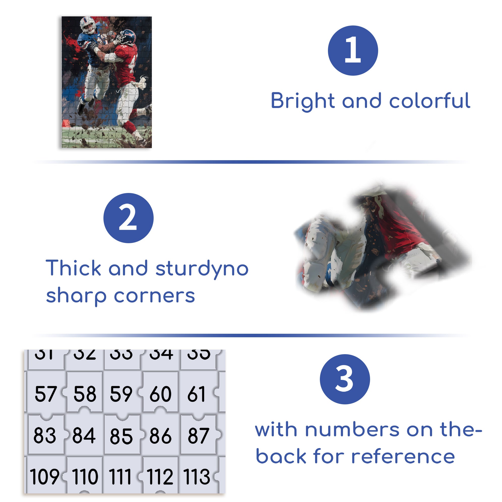 American Football 500pcs/1000pcs Jigsaw Puzzle, Scratch-Resistant, Interactive Family Game & Brain-Boosting DIY Decor, Perfect for Halloween, Christmas & New Year Gifts, Family Puzzle Game