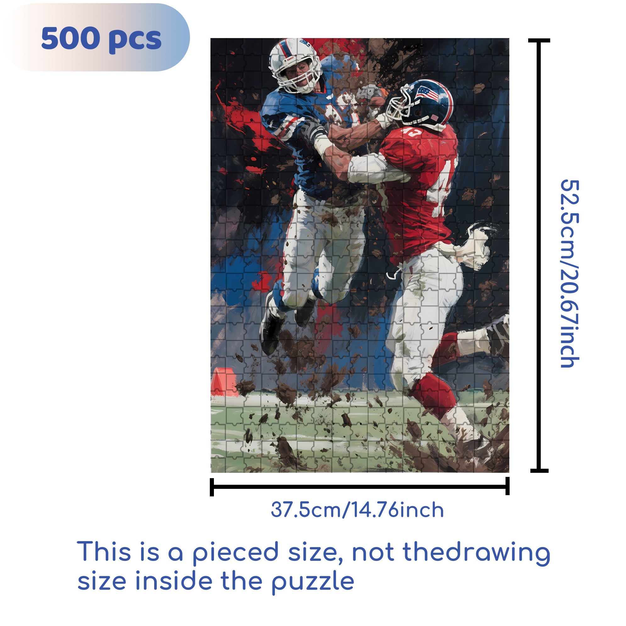 American Football 500pcs/1000pcs Jigsaw Puzzle, Scratch-Resistant, Interactive Family Game & Brain-Boosting DIY Decor, Perfect for Halloween, Christmas & New Year Gifts, Family Puzzle Game