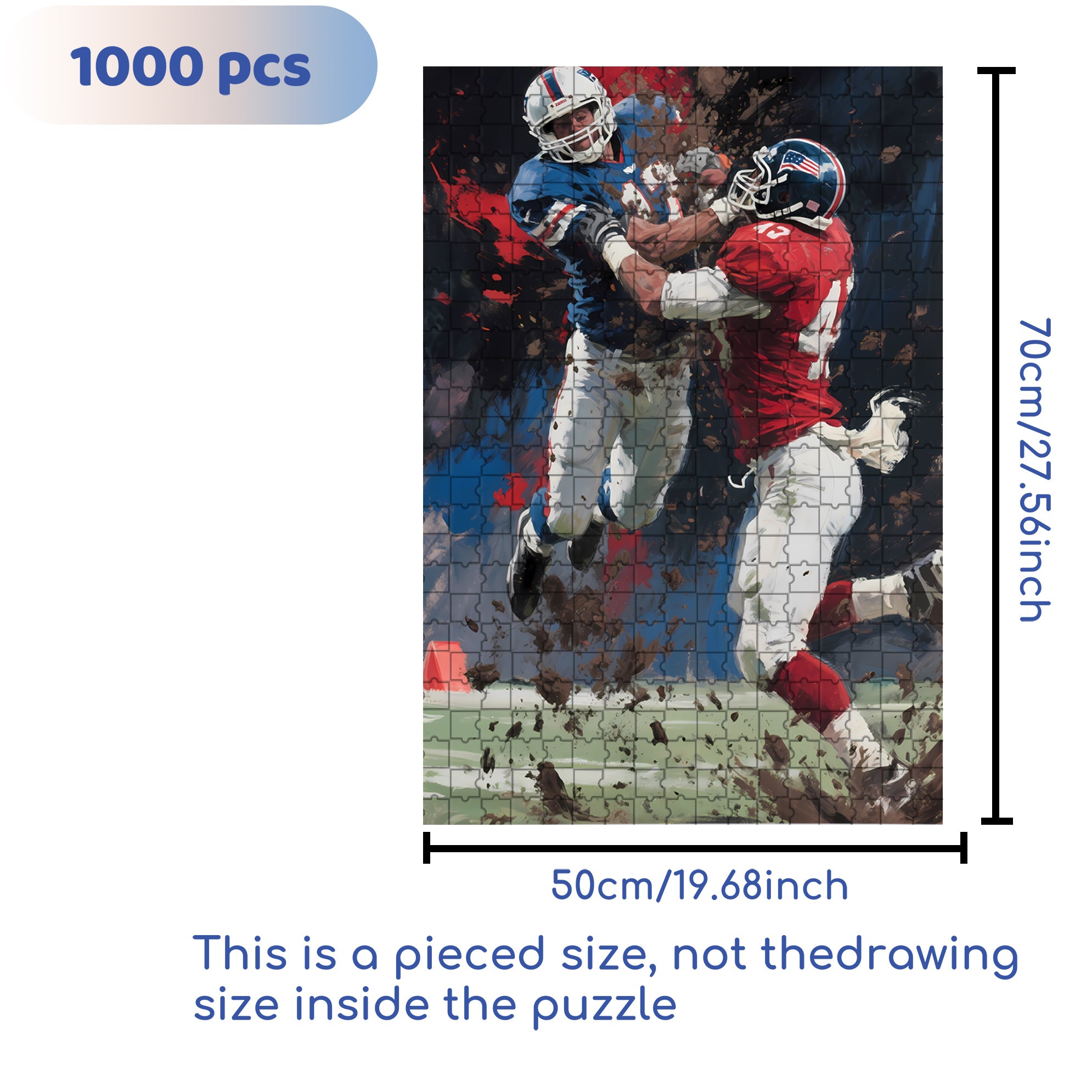 American Football 500pcs/1000pcs Jigsaw Puzzle, Scratch-Resistant, Interactive Family Game & Brain-Boosting DIY Decor, Perfect for Halloween, Christmas & New Year Gifts, Family Puzzle Game