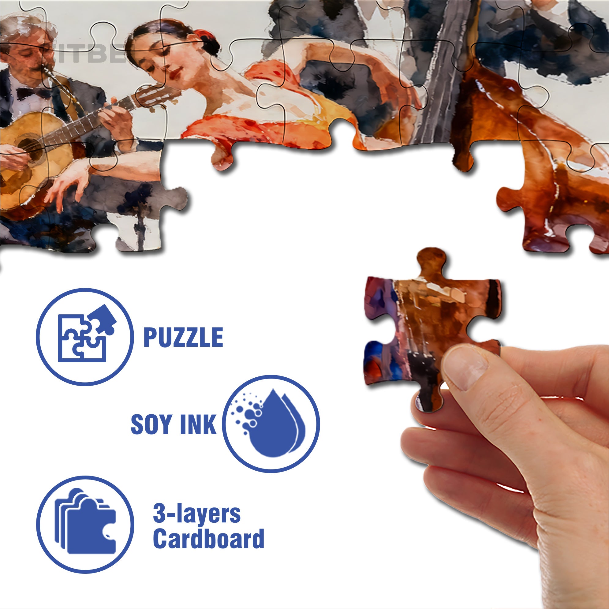 Ballet 500pcs/1000pcs Jigsaw Puzzle, Scratch-Resistant, Interactive Family Game & Brain-Boosting DIY Decor, Perfect for Halloween, Christmas & New Year Gifts, Family Puzzle Game