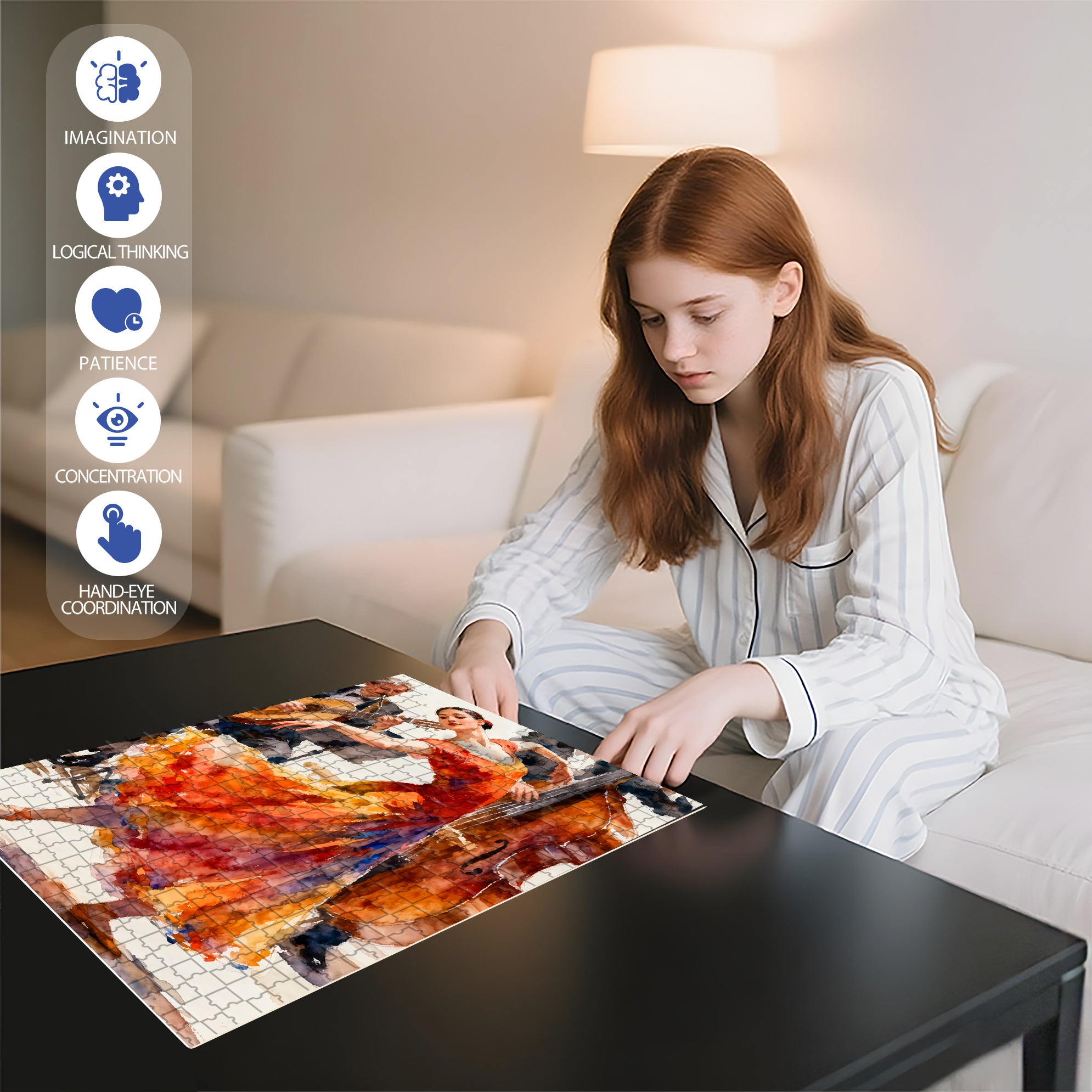 Ballet 500pcs/1000pcs Jigsaw Puzzle, Scratch-Resistant, Interactive Family Game & Brain-Boosting DIY Decor, Perfect for Halloween, Christmas & New Year Gifts, Family Puzzle Game