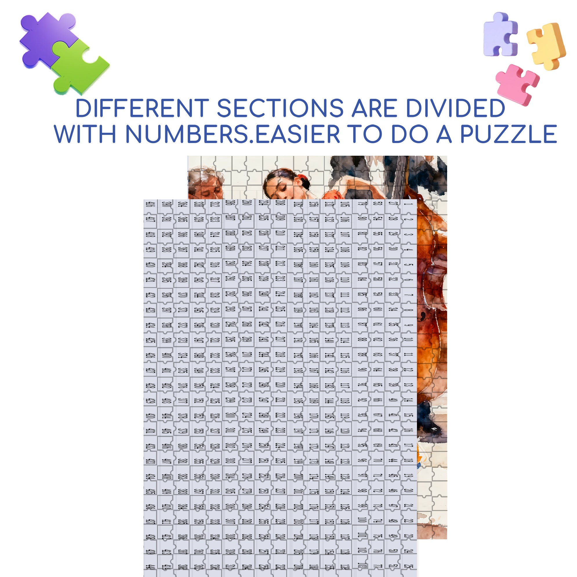 Ballet 500pcs/1000pcs Jigsaw Puzzle, Scratch-Resistant, Interactive Family Game & Brain-Boosting DIY Decor, Perfect for Halloween, Christmas & New Year Gifts, Family Puzzle Game