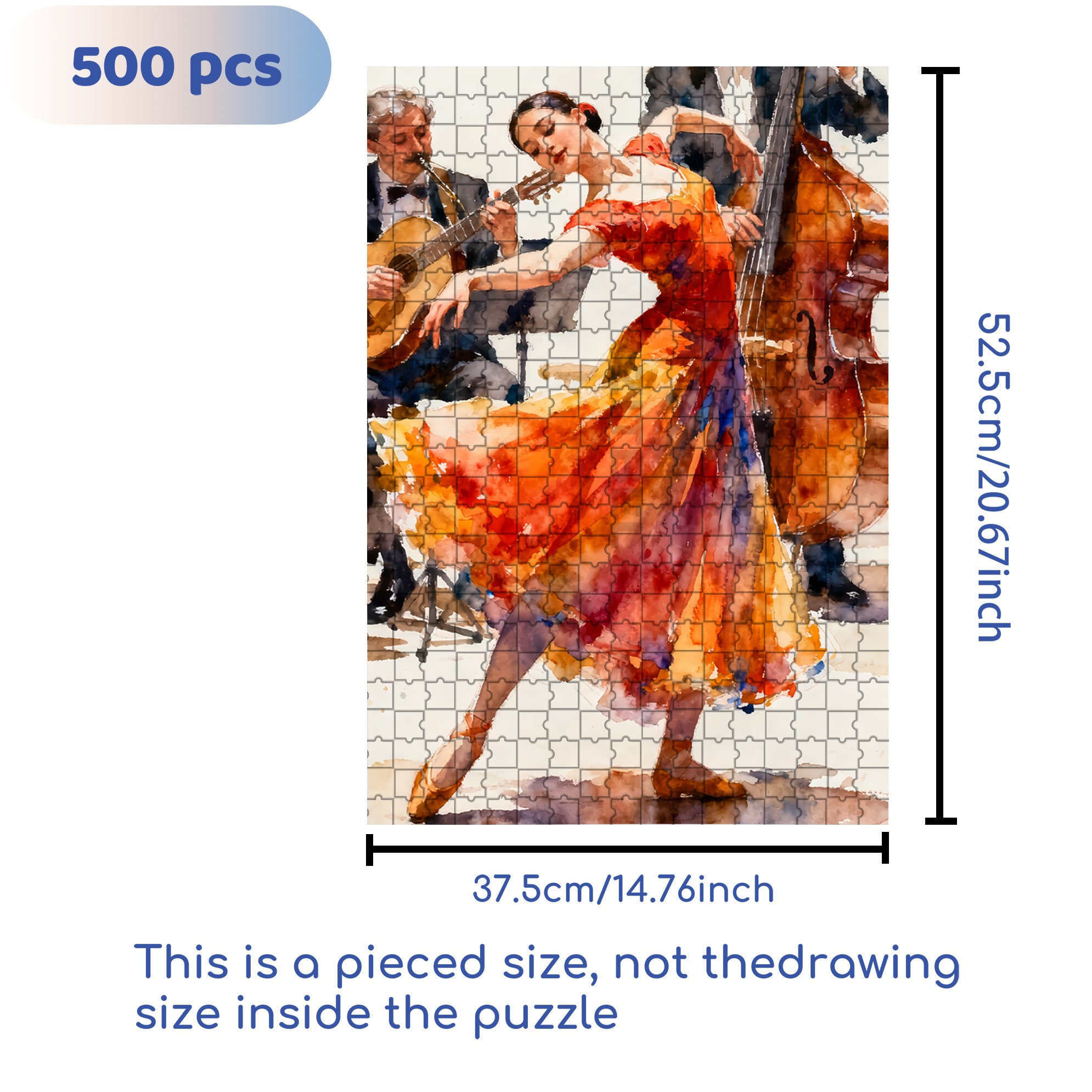 Ballet 500pcs/1000pcs Jigsaw Puzzle, Scratch-Resistant, Interactive Family Game & Brain-Boosting DIY Decor, Perfect for Halloween, Christmas & New Year Gifts, Family Puzzle Game