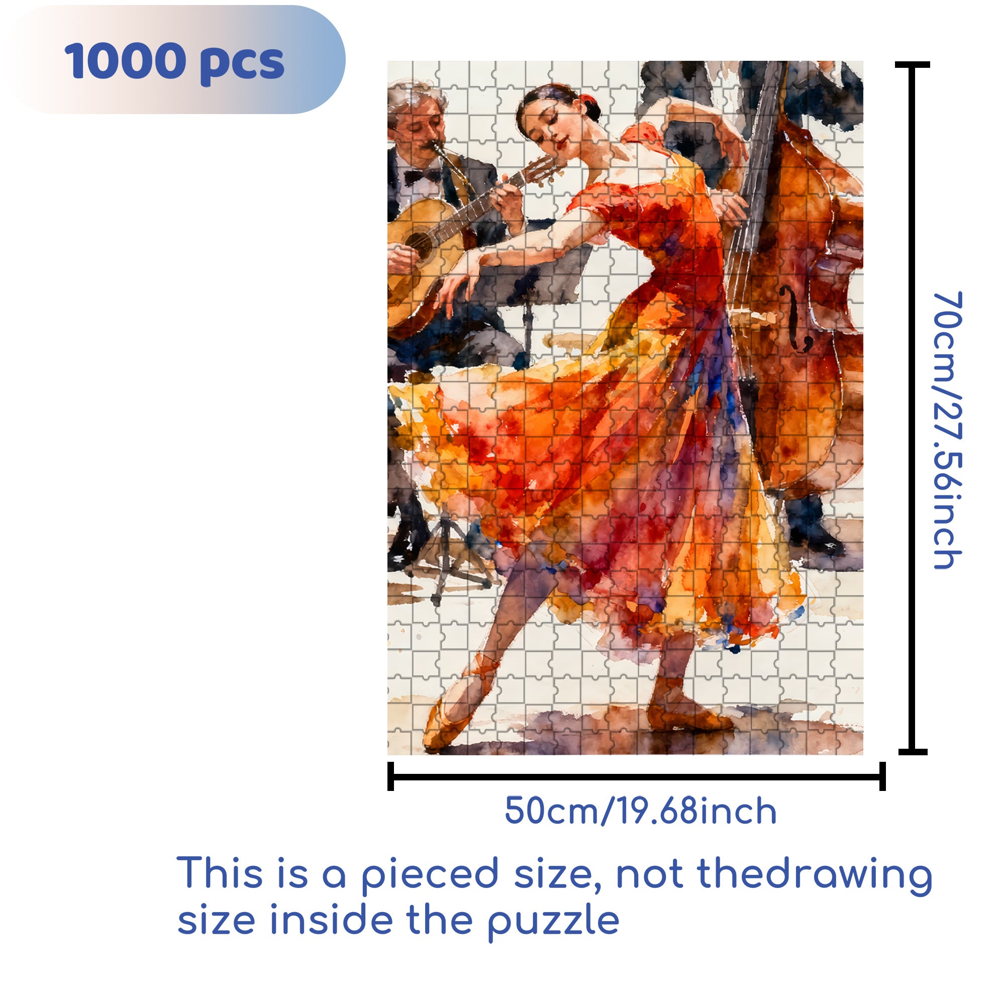 Ballet 500pcs/1000pcs Jigsaw Puzzle, Scratch-Resistant, Interactive Family Game & Brain-Boosting DIY Decor, Perfect for Halloween, Christmas & New Year Gifts, Family Puzzle Game