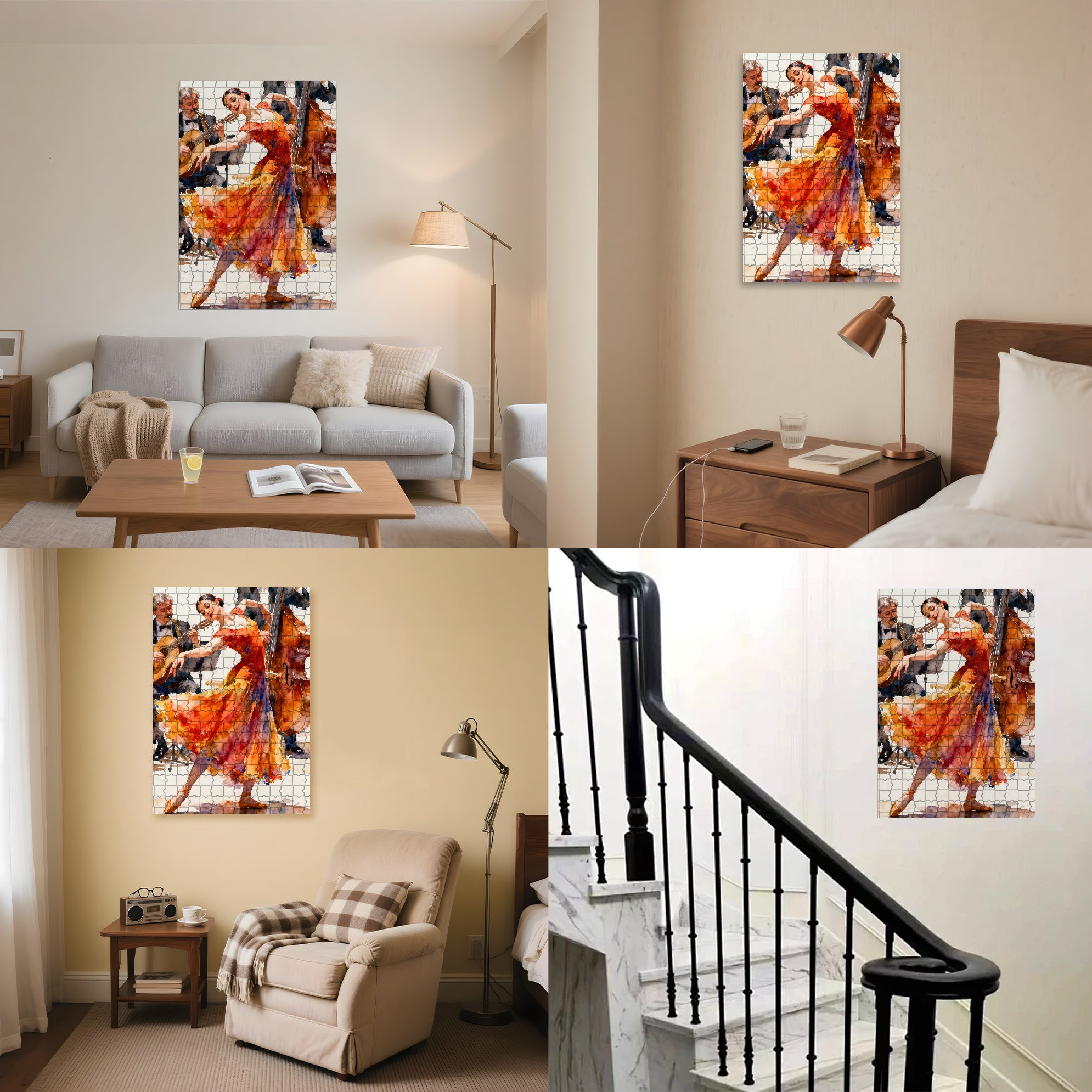 Ballet 500pcs/1000pcs Jigsaw Puzzle, Scratch-Resistant, Interactive Family Game & Brain-Boosting DIY Decor, Perfect for Halloween, Christmas & New Year Gifts, Family Puzzle Game