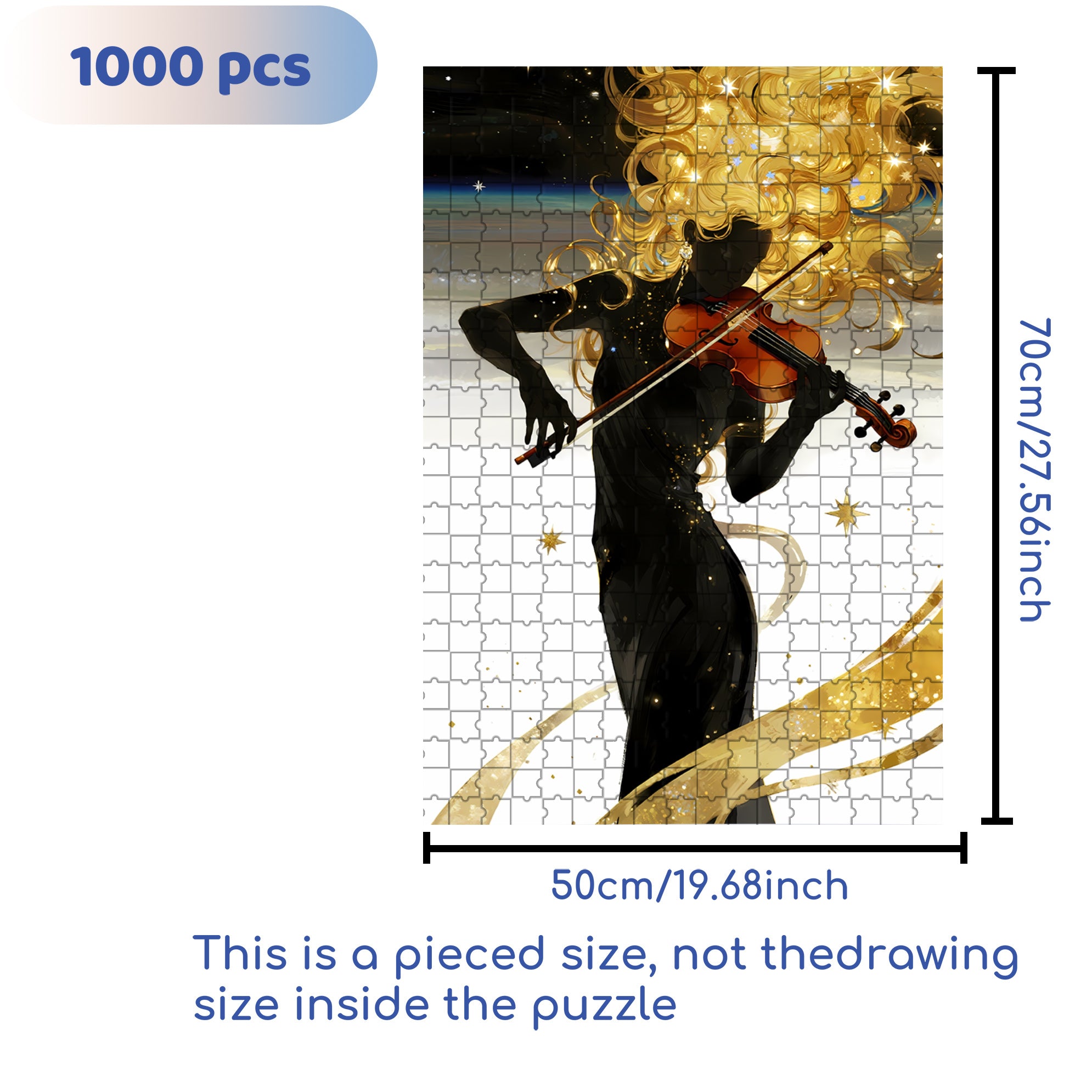 Beautiful Silhouette 500pcs/1000pcs Jigsaw Puzzle, Scratch-Resistant, Interactive Family Game & Brain-Boosting DIY Decor, Perfect for Halloween, Christmas & New Year Gifts, Family Puzzle Game
