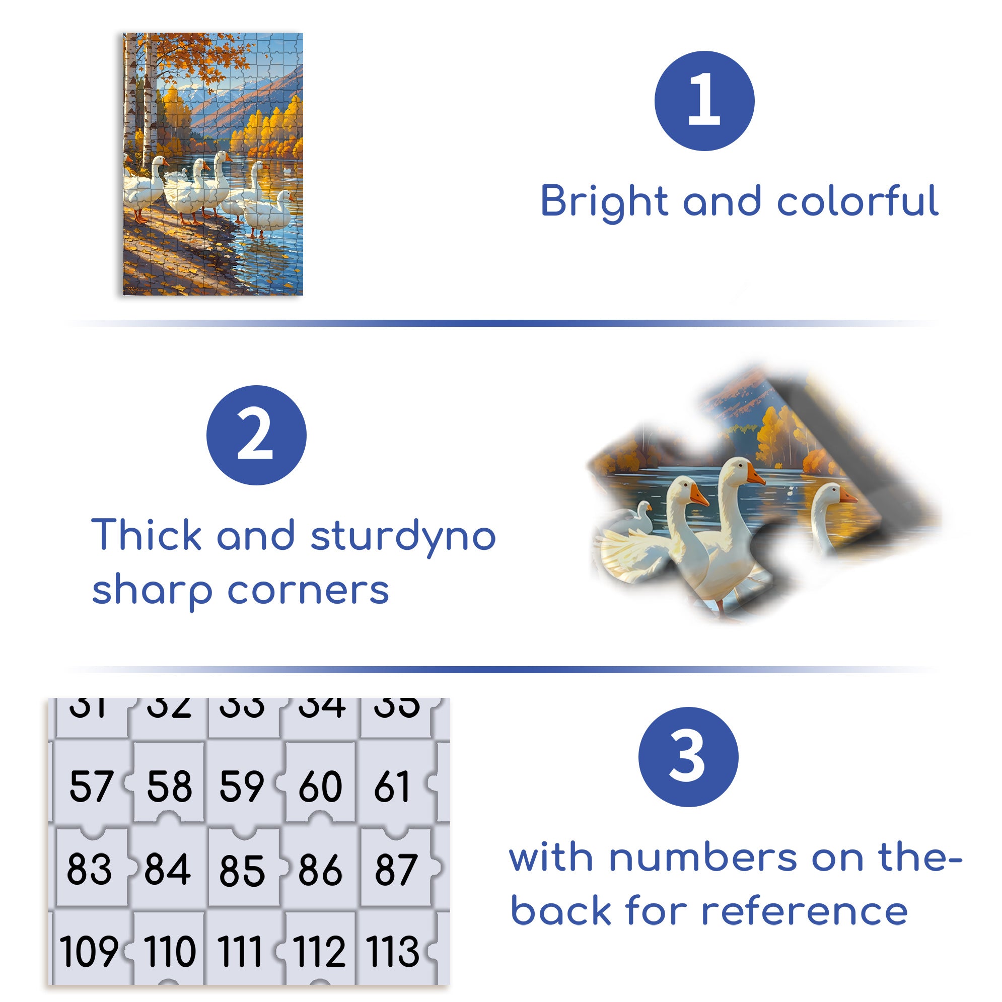 Big White Goose 500pcs/1000pcs Jigsaw Puzzle, Scratch-Resistant, Interactive Family Game & Brain-Boosting DIY Decor, Perfect for Halloween, Christmas & New Year Gifts, Family Puzzle Game