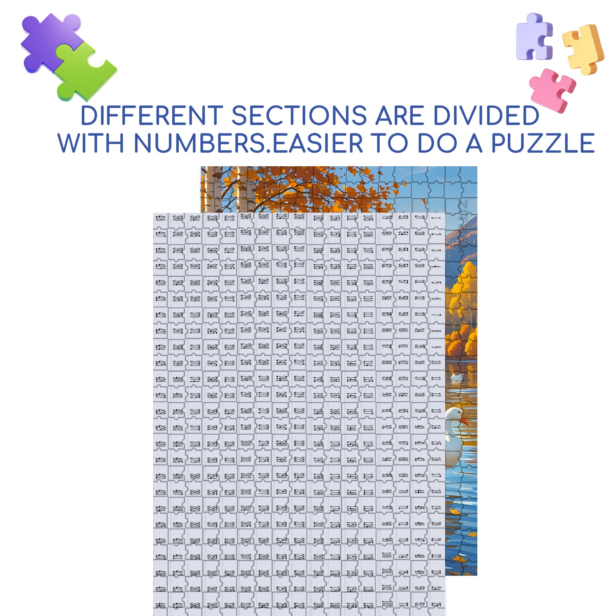 Big White Goose 500pcs/1000pcs Jigsaw Puzzle, Scratch-Resistant, Interactive Family Game & Brain-Boosting DIY Decor, Perfect for Halloween, Christmas & New Year Gifts, Family Puzzle Game