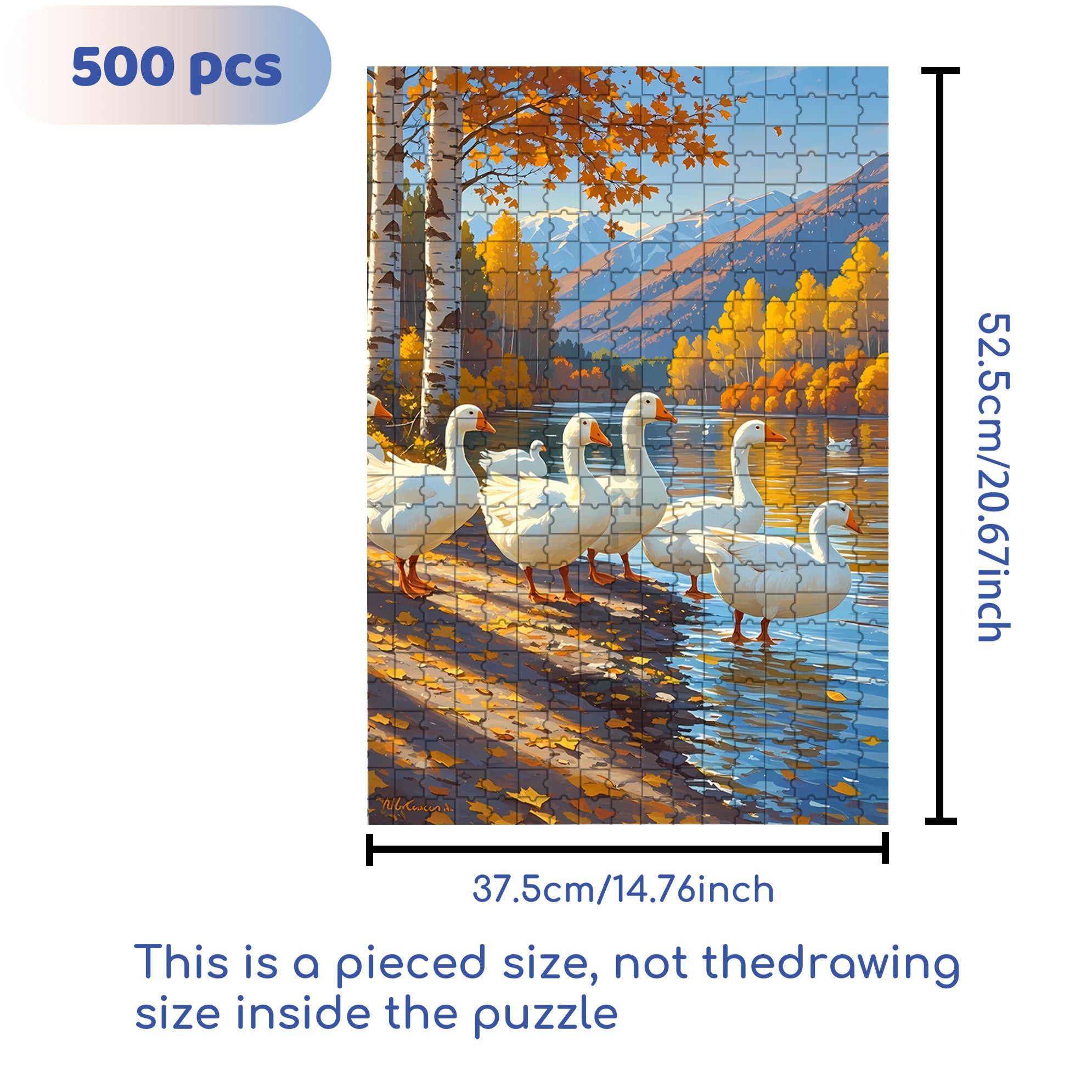 Big White Goose 500pcs/1000pcs Jigsaw Puzzle, Scratch-Resistant, Interactive Family Game & Brain-Boosting DIY Decor, Perfect for Halloween, Christmas & New Year Gifts, Family Puzzle Game