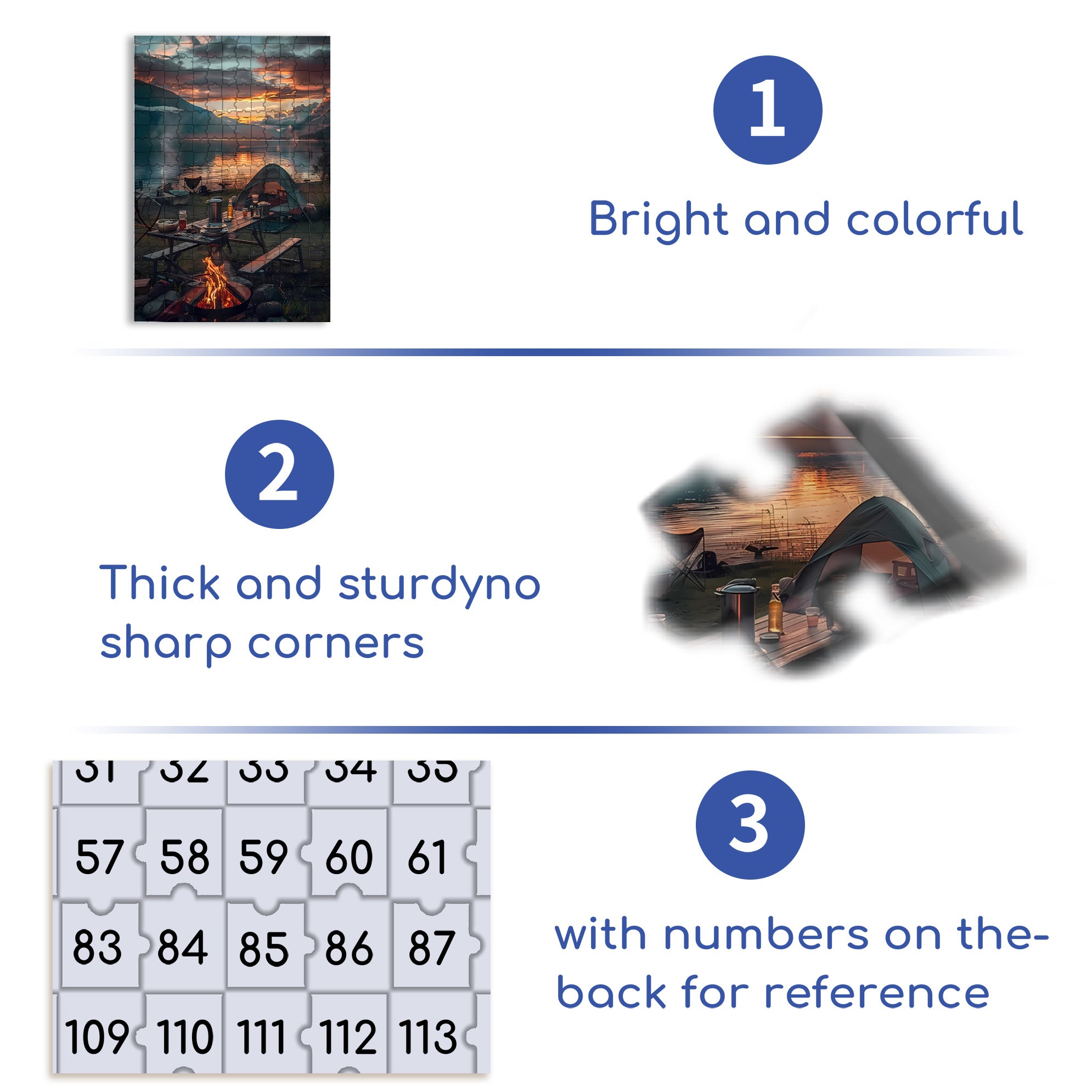 Bonfire 500pcs/1000pcs Jigsaw Puzzle, Scratch-Resistant, Interactive Family Game & Brain-Boosting DIY Decor, Perfect for Halloween, Christmas & New Year Gifts, Family Puzzle Game