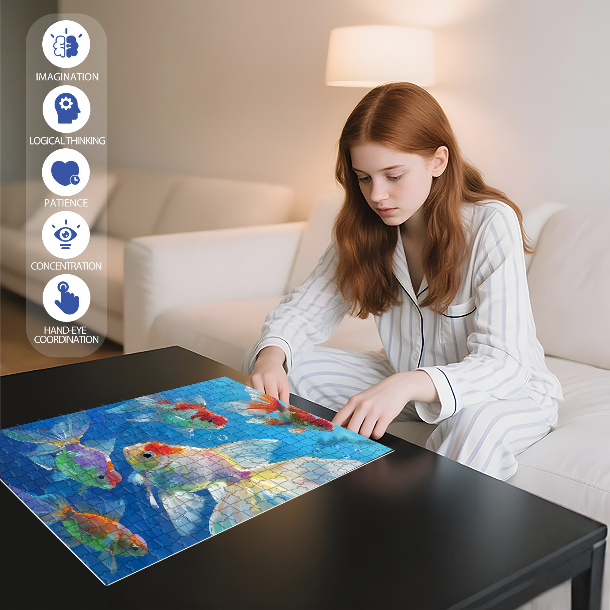 Bubble Sound 500pcs/1000pcs Jigsaw Puzzle, Scratch-Resistant, Interactive Family Game & Brain-Boosting DIY Decor, Perfect for Halloween, Christmas & New Year Gifts, Family Puzzle Game