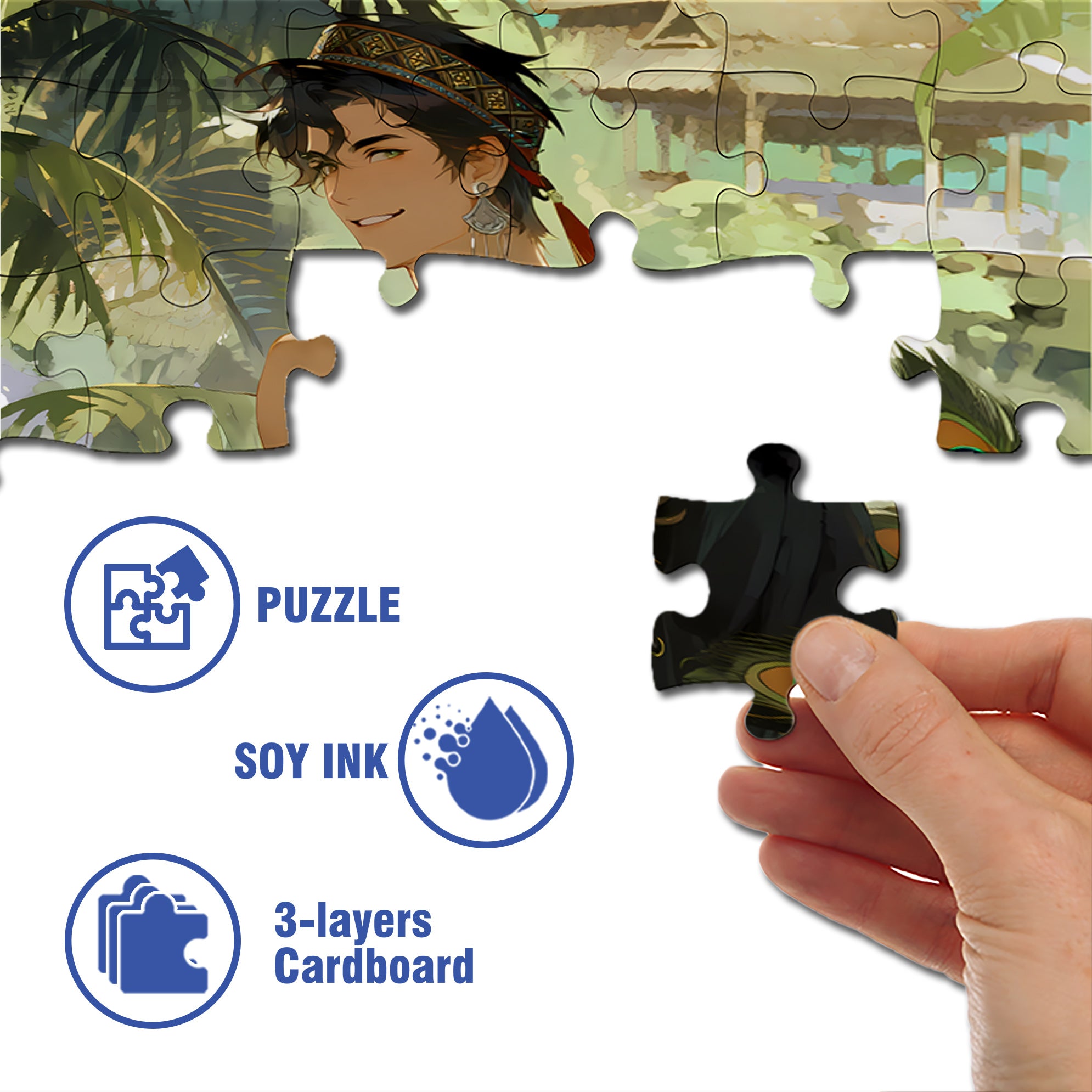 Burmese Man 500pcs/1000pcs Jigsaw Puzzle, Scratch-Resistant, Interactive Family Game & Brain-Boosting DIY Decor, Perfect for Halloween, Christmas & New Year Gifts, Family Puzzle Game