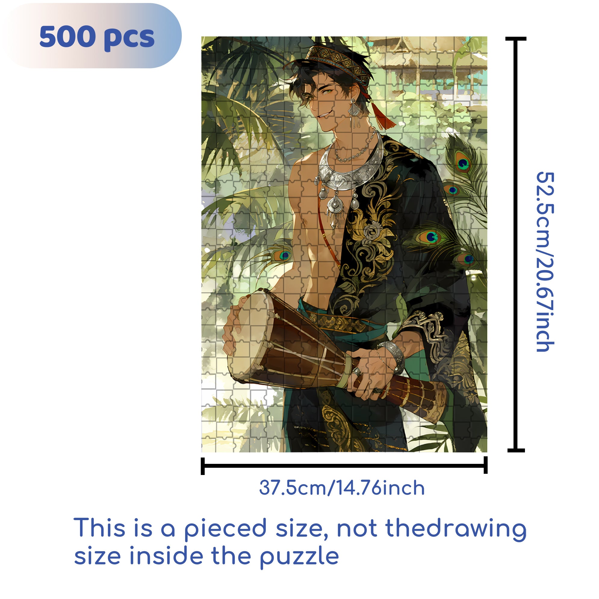 Burmese Man 500pcs/1000pcs Jigsaw Puzzle, Scratch-Resistant, Interactive Family Game & Brain-Boosting DIY Decor, Perfect for Halloween, Christmas & New Year Gifts, Family Puzzle Game