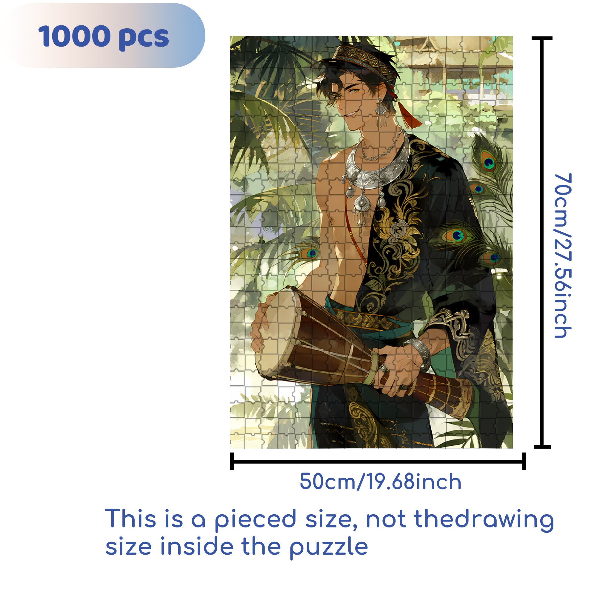 Burmese Man 500pcs/1000pcs Jigsaw Puzzle, Scratch-Resistant, Interactive Family Game & Brain-Boosting DIY Decor, Perfect for Halloween, Christmas & New Year Gifts, Family Puzzle Game