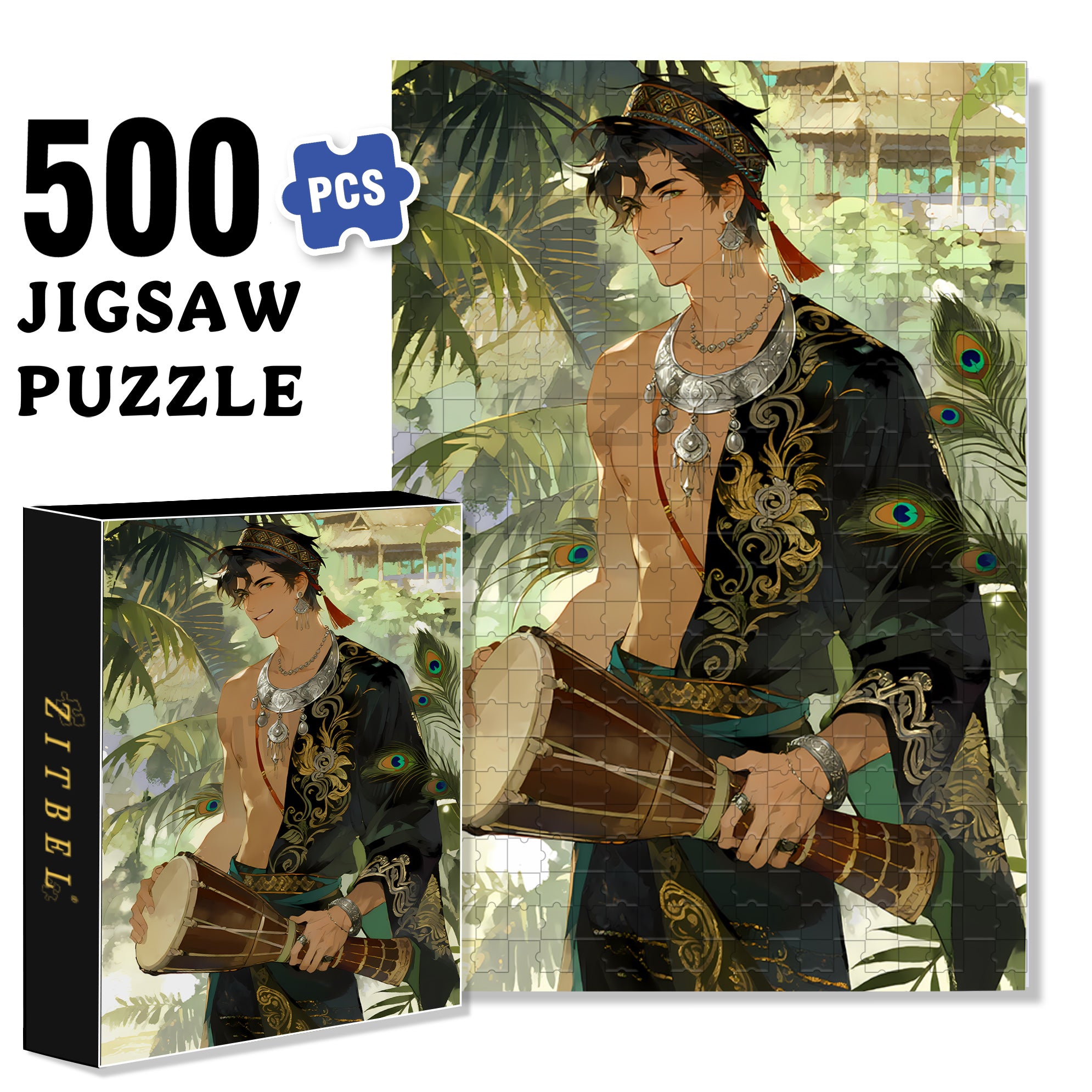 Burmese Man 500pcs/1000pcs Jigsaw Puzzle, Scratch-Resistant, Interactive Family Game & Brain-Boosting DIY Decor, Perfect for Halloween, Christmas & New Year Gifts, Family Puzzle Game