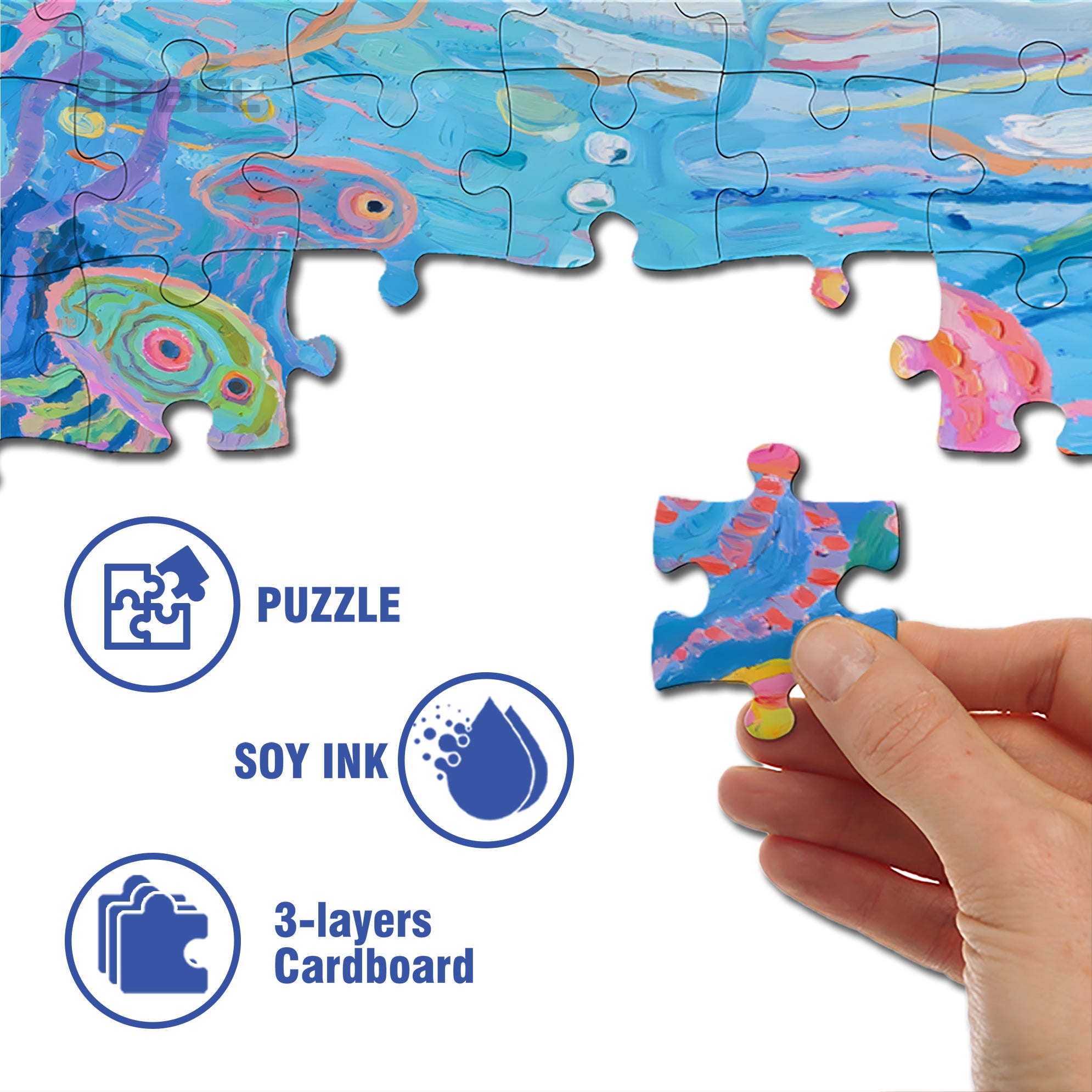 Children's Drawings 500pcs/1000pcs Jigsaw Puzzle, Scratch-Resistant, Interactive Family Game & Brain-Boosting DIY Decor, Perfect for Halloween, Christmas & New Year Gifts, Family Puzzle Game