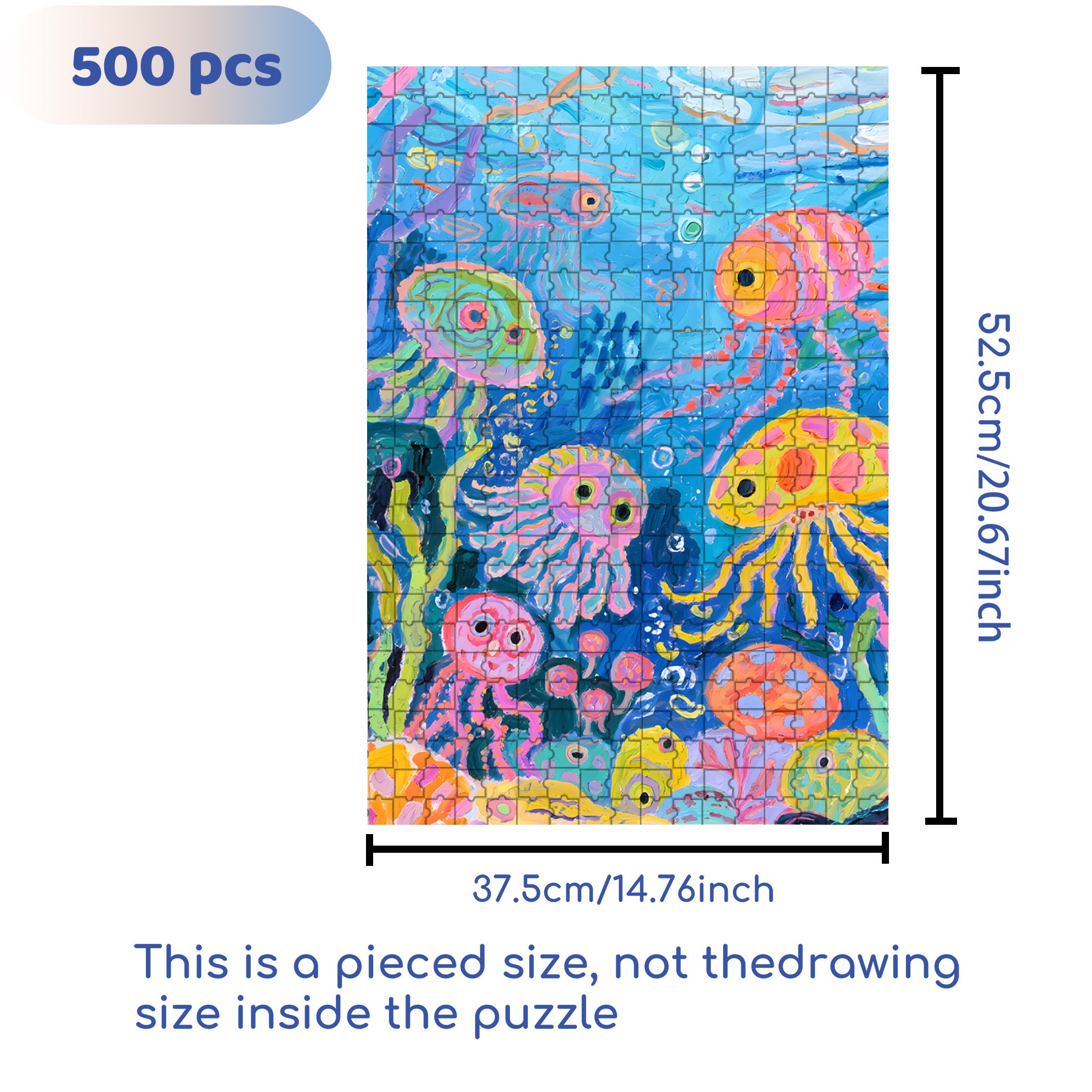 Children's Drawings 500pcs/1000pcs Jigsaw Puzzle, Scratch-Resistant, Interactive Family Game & Brain-Boosting DIY Decor, Perfect for Halloween, Christmas & New Year Gifts, Family Puzzle Game