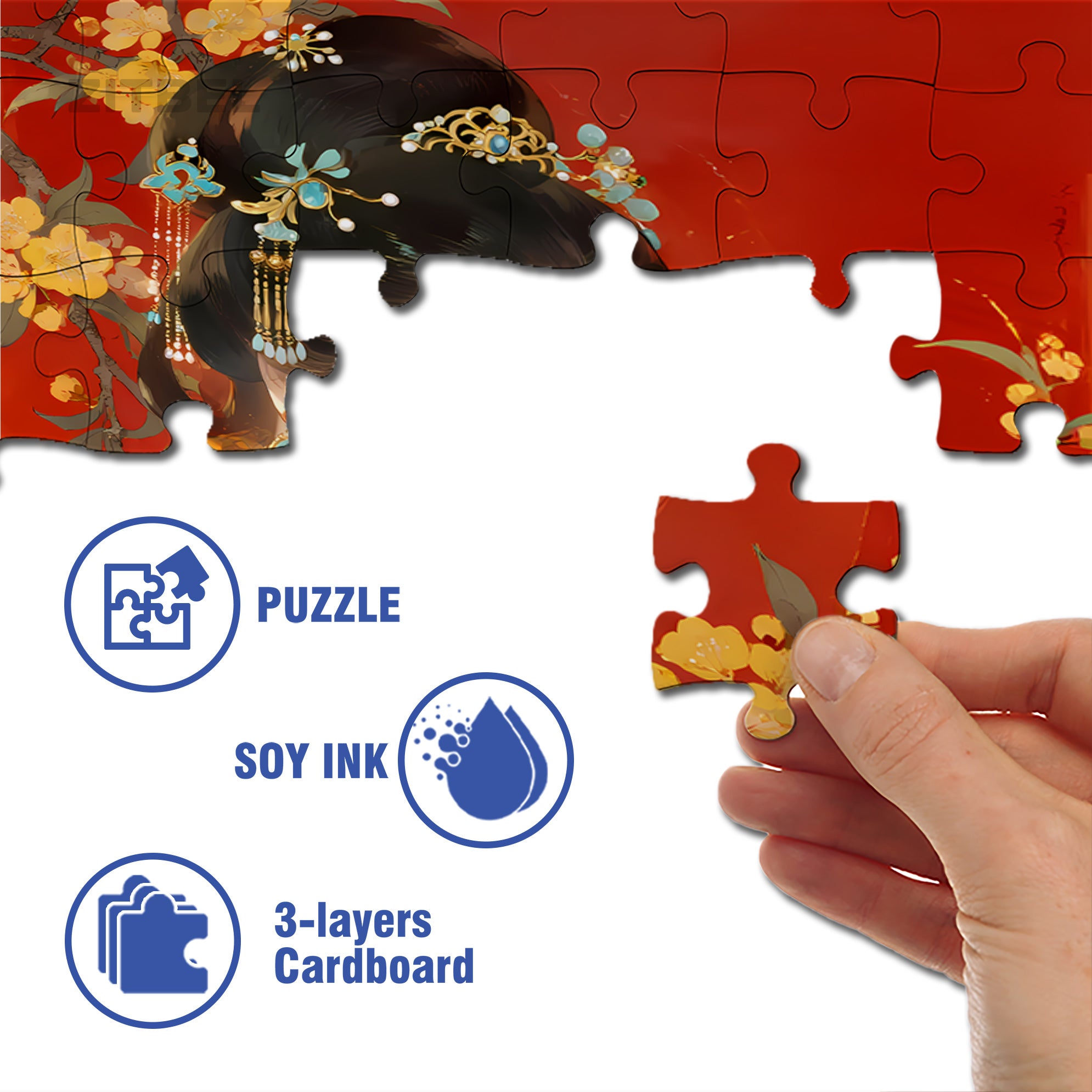 Chinese Moon Goddess 500pcs/1000pcs Jigsaw Puzzle, Scratch-Resistant, Interactive Family Game & Brain-Boosting DIY Decor, Perfect for Halloween, Christmas & New Year Gifts, Family Puzzle Game