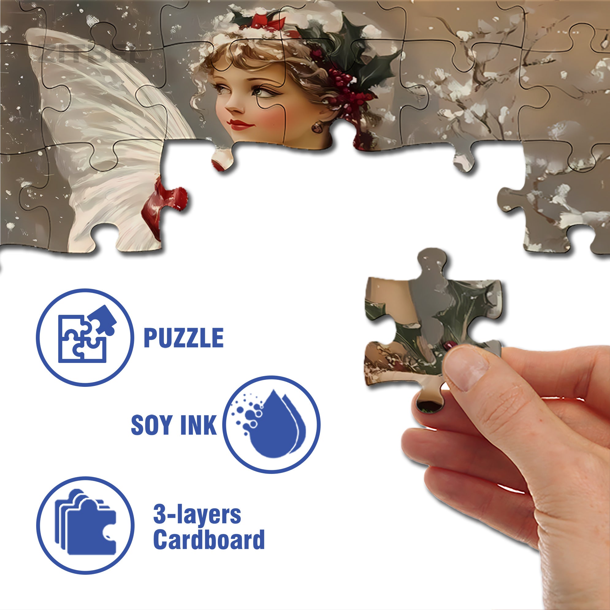 Christmas Fairy 500pcs/1000pcs Jigsaw Puzzle, Scratch-Resistant, Interactive Family Game & Brain-Boosting DIY Decor, Perfect for Halloween, Christmas & New Year Gifts, Family Puzzle Game
