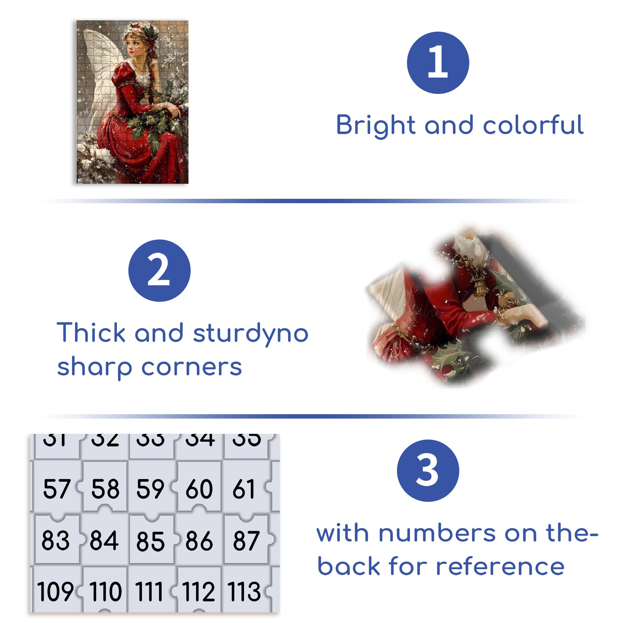 Christmas Fairy 500pcs/1000pcs Jigsaw Puzzle, Scratch-Resistant, Interactive Family Game & Brain-Boosting DIY Decor, Perfect for Halloween, Christmas & New Year Gifts, Family Puzzle Game