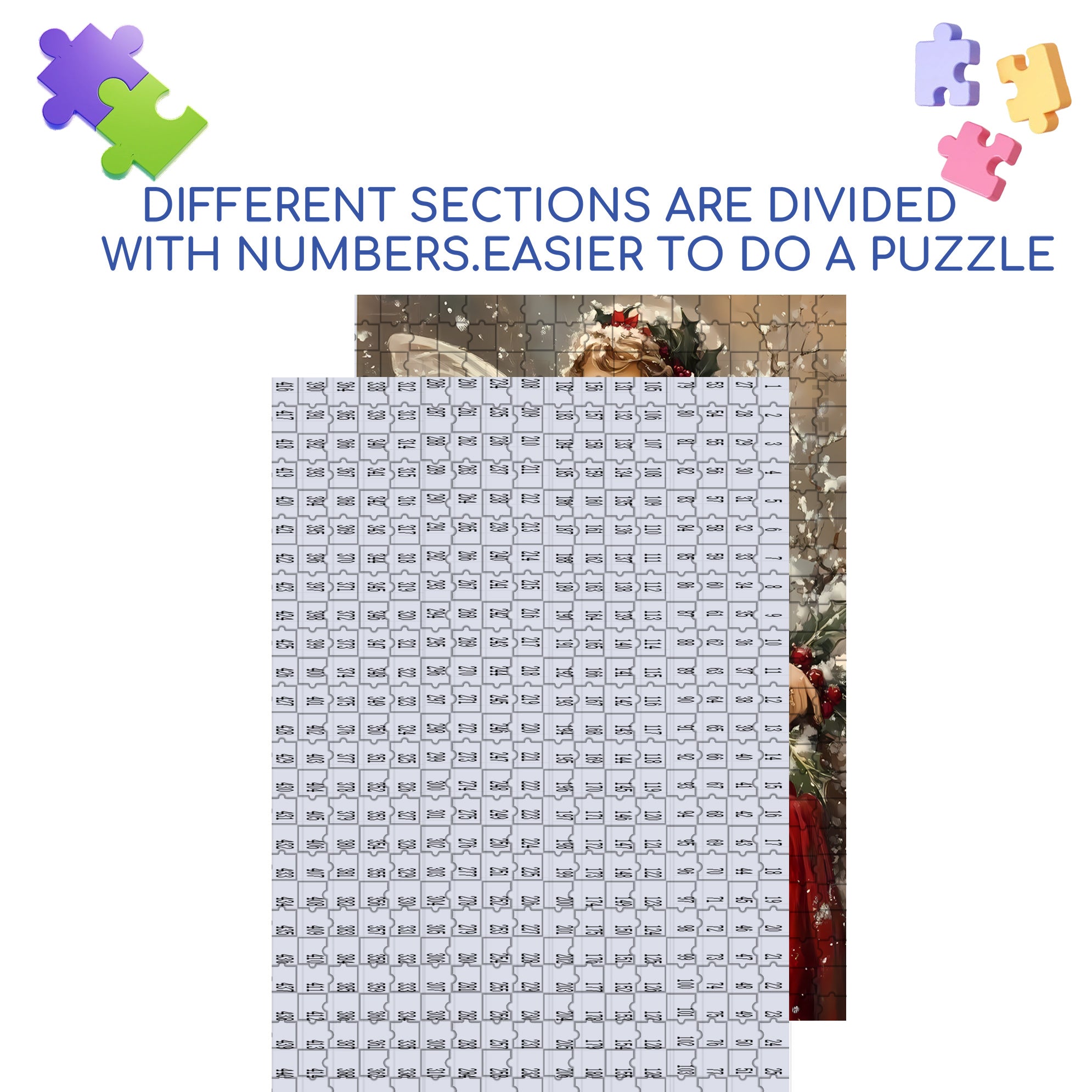 Christmas Fairy 500pcs/1000pcs Jigsaw Puzzle, Scratch-Resistant, Interactive Family Game & Brain-Boosting DIY Decor, Perfect for Halloween, Christmas & New Year Gifts, Family Puzzle Game