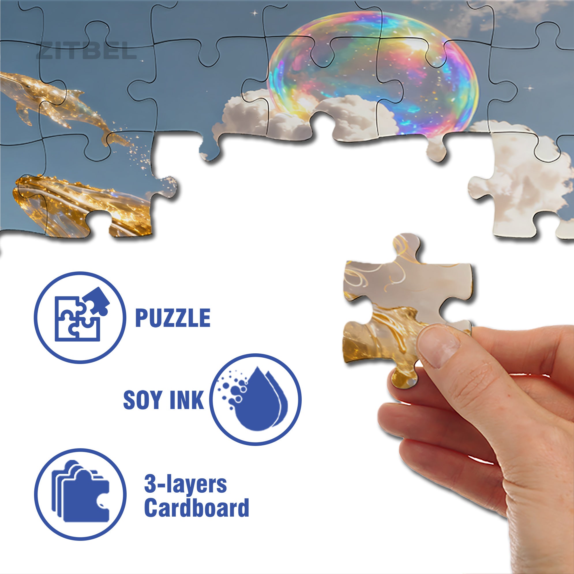 Cloud Sea Cruise 500pcs/1000pcs Jigsaw Puzzle, Scratch-Resistant, Interactive Family Game & Brain-Boosting DIY Decor, Perfect for Halloween, Christmas & New Year Gifts, Family Puzzle Game