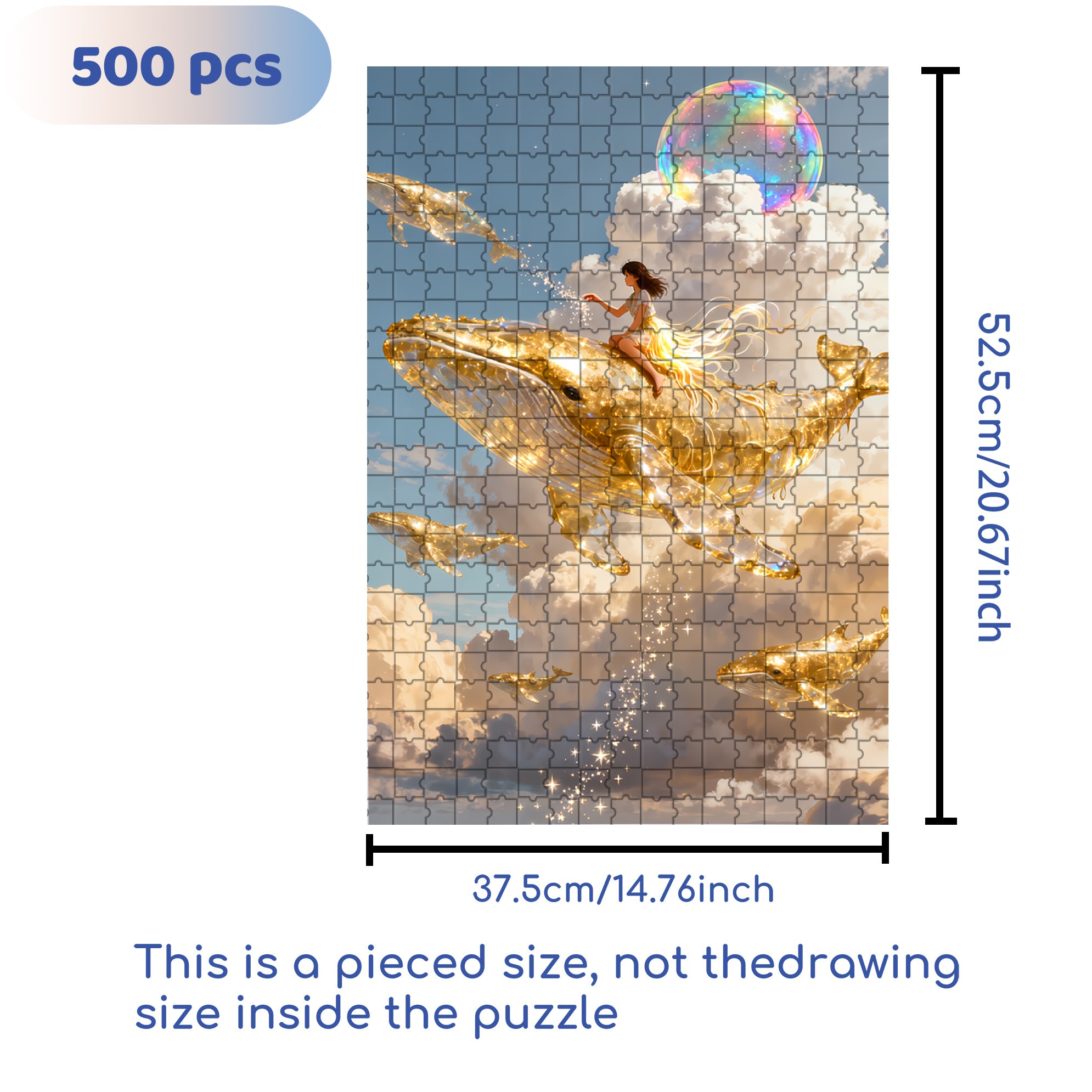 Cloud Sea Cruise 500pcs/1000pcs Jigsaw Puzzle, Scratch-Resistant, Interactive Family Game & Brain-Boosting DIY Decor, Perfect for Halloween, Christmas & New Year Gifts, Family Puzzle Game
