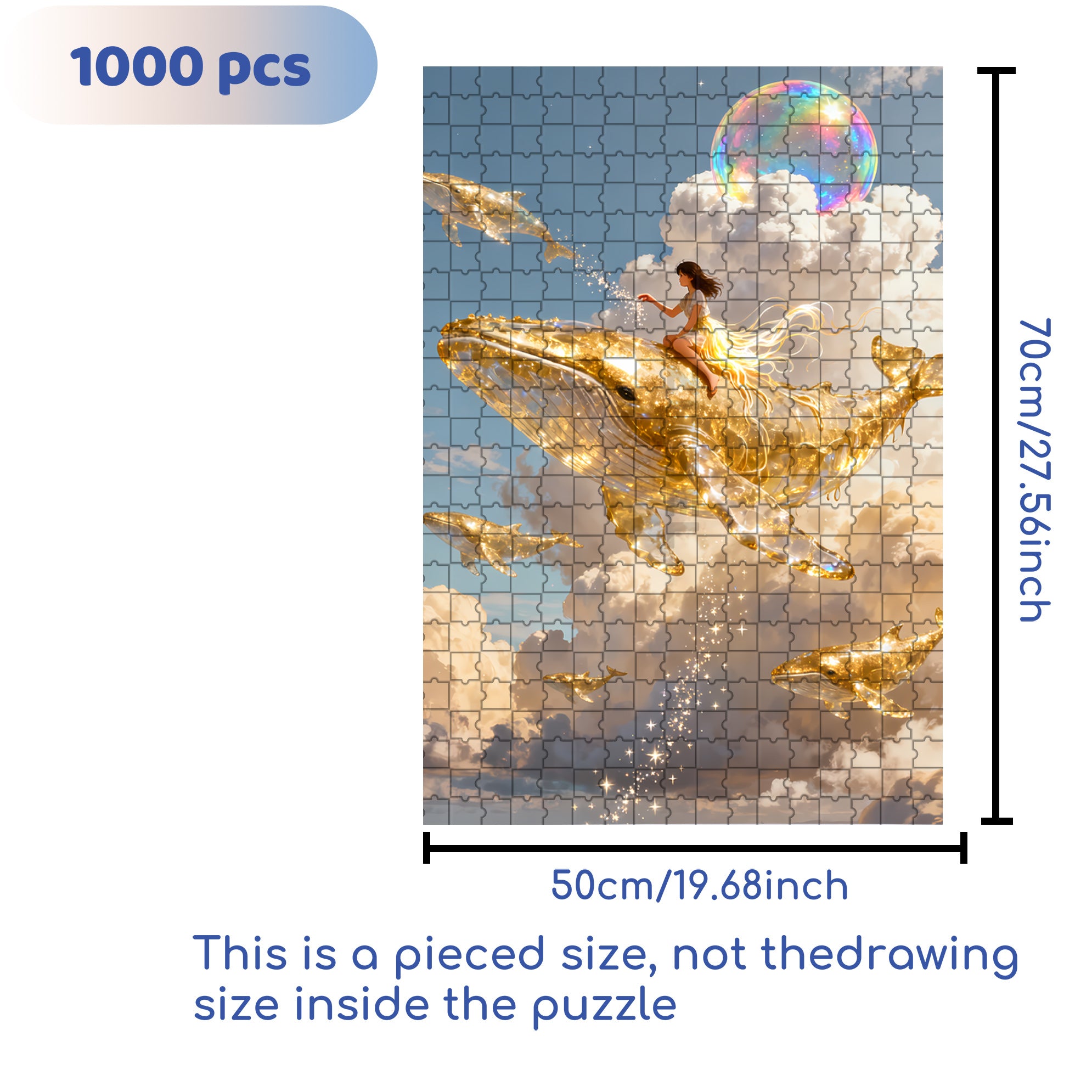 Cloud Sea Cruise 500pcs/1000pcs Jigsaw Puzzle, Scratch-Resistant, Interactive Family Game & Brain-Boosting DIY Decor, Perfect for Halloween, Christmas & New Year Gifts, Family Puzzle Game