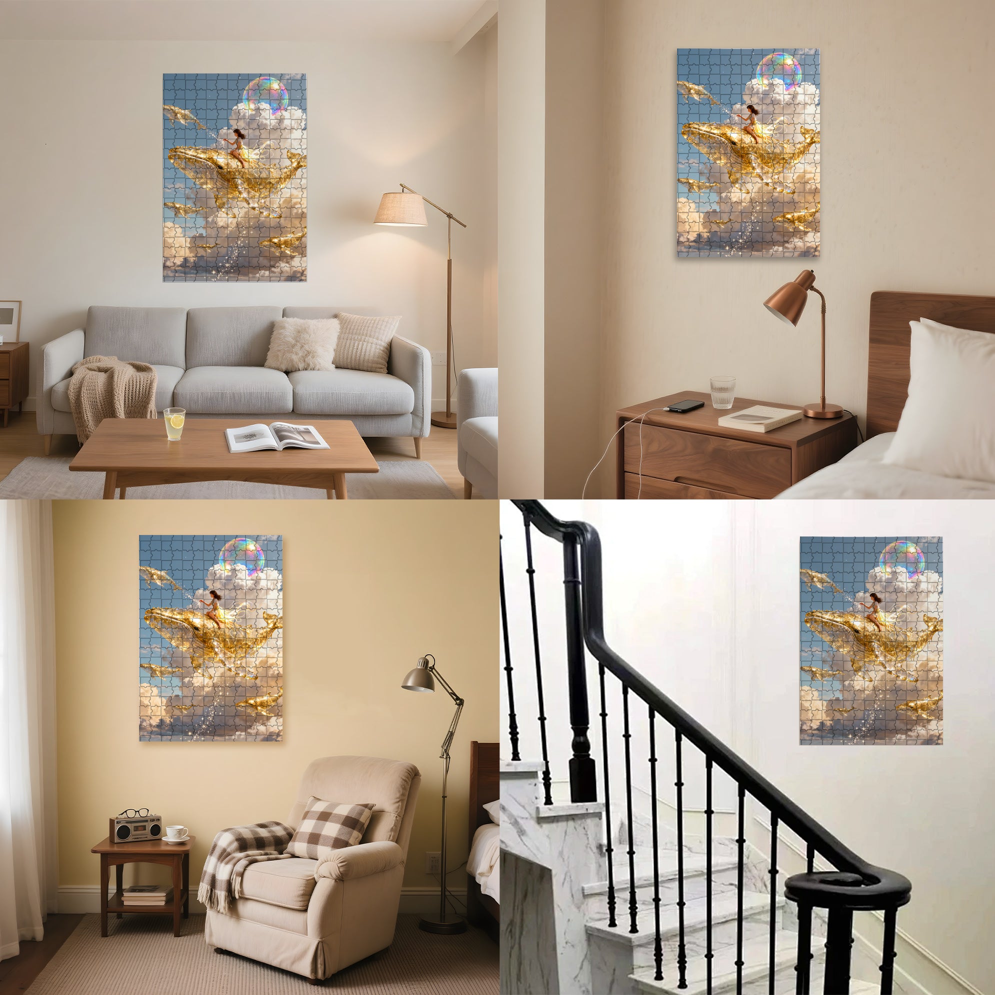 Cloud Sea Cruise 500pcs/1000pcs Jigsaw Puzzle, Scratch-Resistant, Interactive Family Game & Brain-Boosting DIY Decor, Perfect for Halloween, Christmas & New Year Gifts, Family Puzzle Game