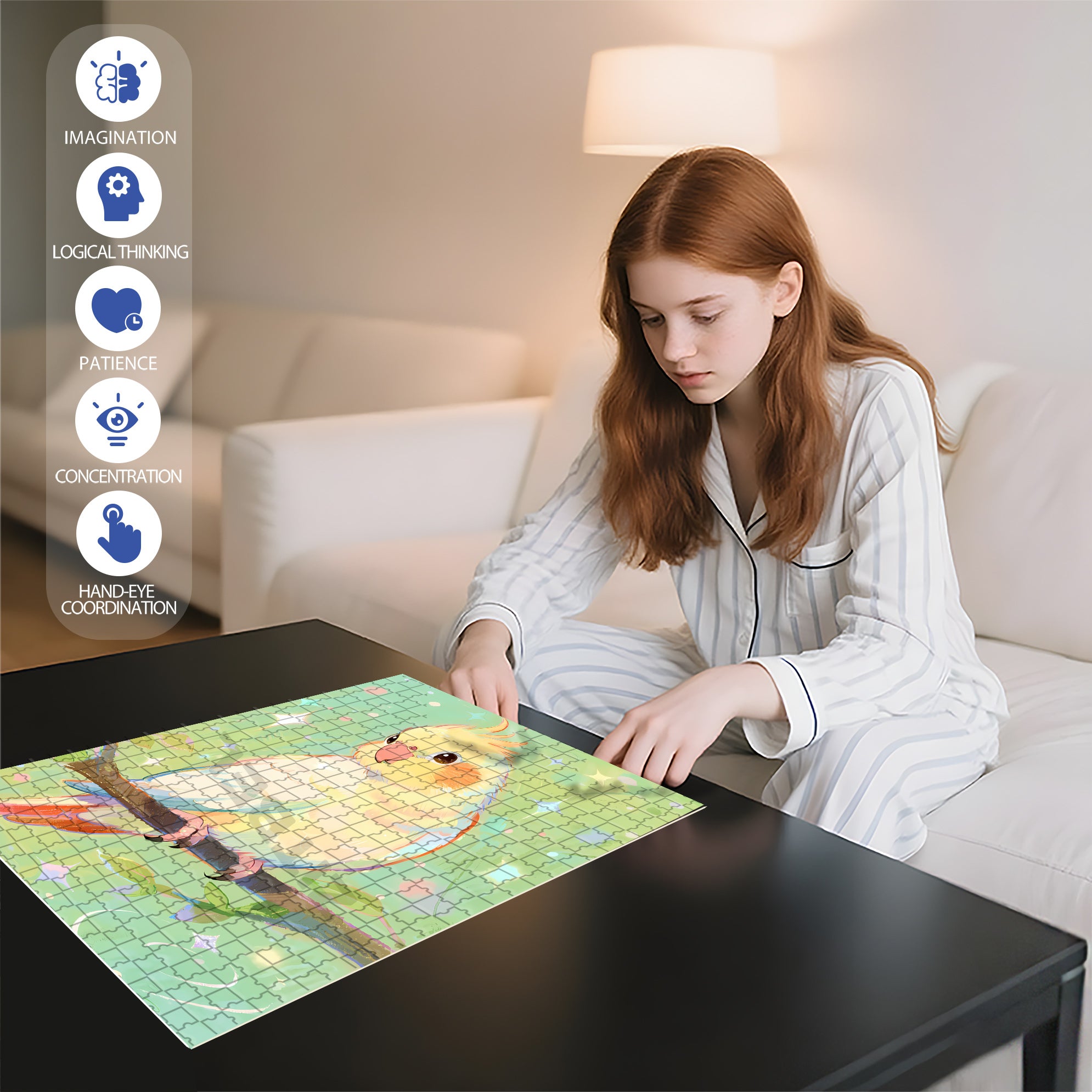 Cockatiel 500pcs/1000pcs Jigsaw Puzzle, Scratch-Resistant, Interactive Family Game & Brain-Boosting DIY Decor, Perfect for Halloween, Christmas & New Year Gifts, Family Puzzle Game