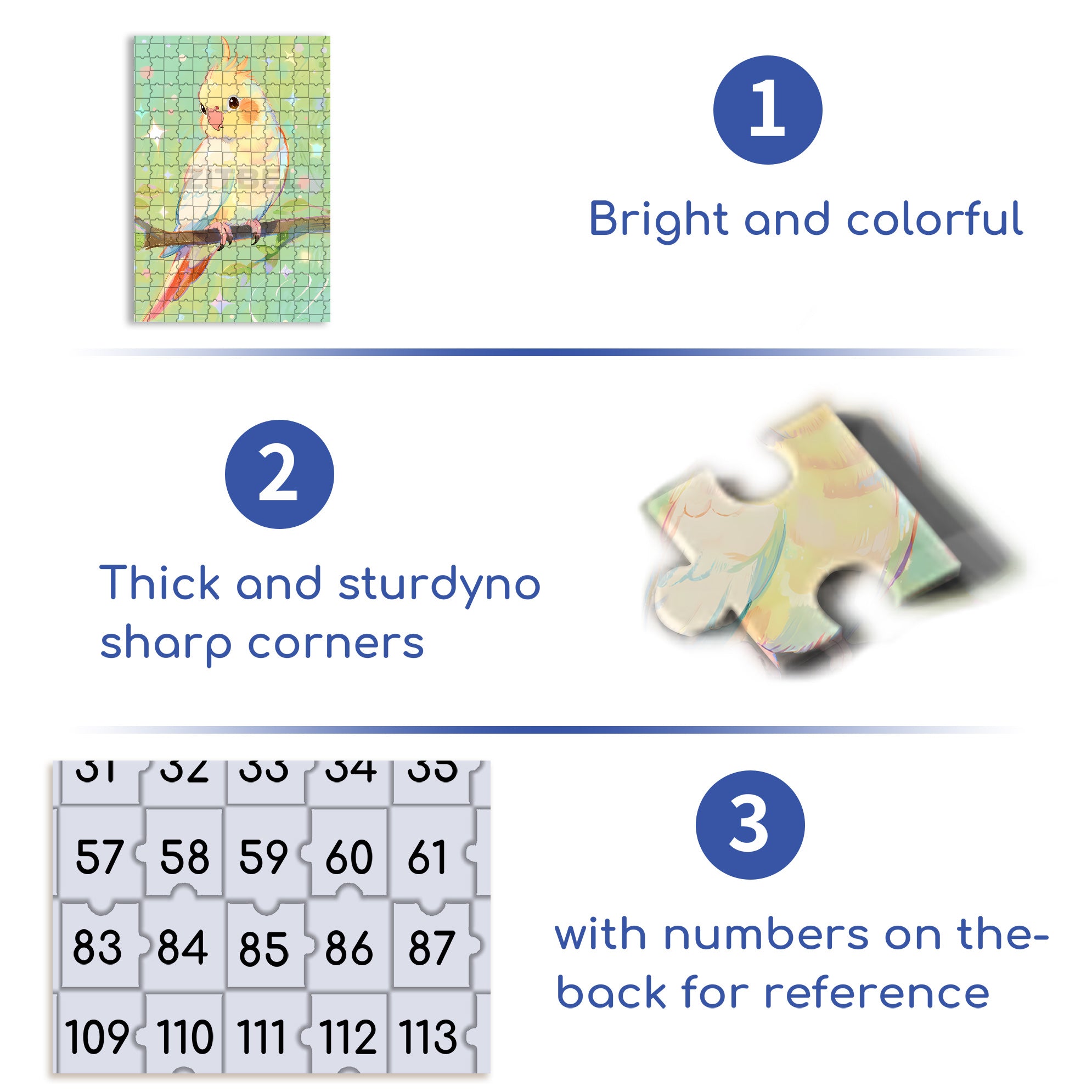 Cockatiel 500pcs/1000pcs Jigsaw Puzzle, Scratch-Resistant, Interactive Family Game & Brain-Boosting DIY Decor, Perfect for Halloween, Christmas & New Year Gifts, Family Puzzle Game