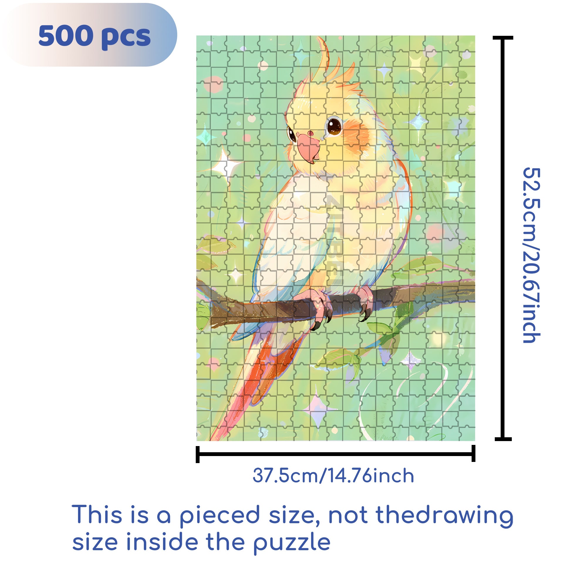 Cockatiel 500pcs/1000pcs Jigsaw Puzzle, Scratch-Resistant, Interactive Family Game & Brain-Boosting DIY Decor, Perfect for Halloween, Christmas & New Year Gifts, Family Puzzle Game