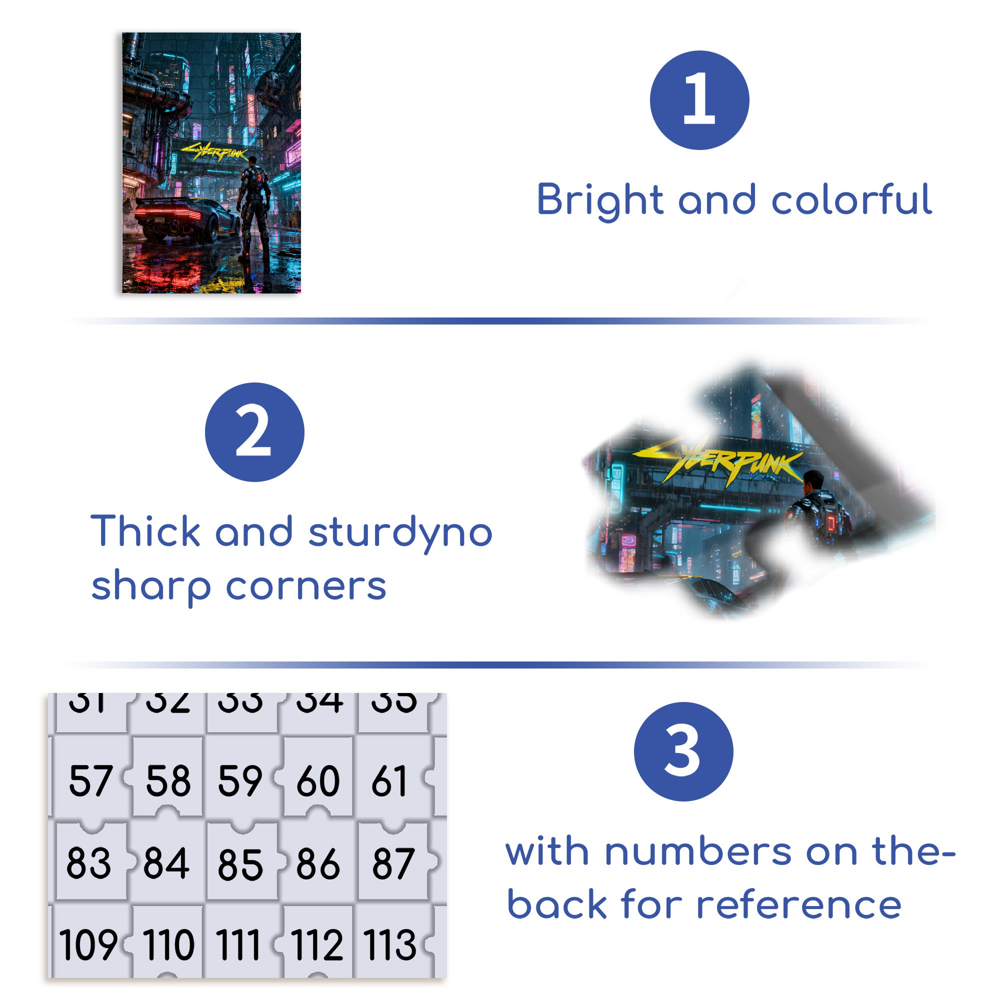 Cyberpunk 2077 500pcs/1000pcs Jigsaw Puzzle, Scratch-Resistant, Interactive Family Game & Brain-Boosting DIY Decor, Perfect for Halloween, Christmas & New Year Gifts, Family Puzzle Game