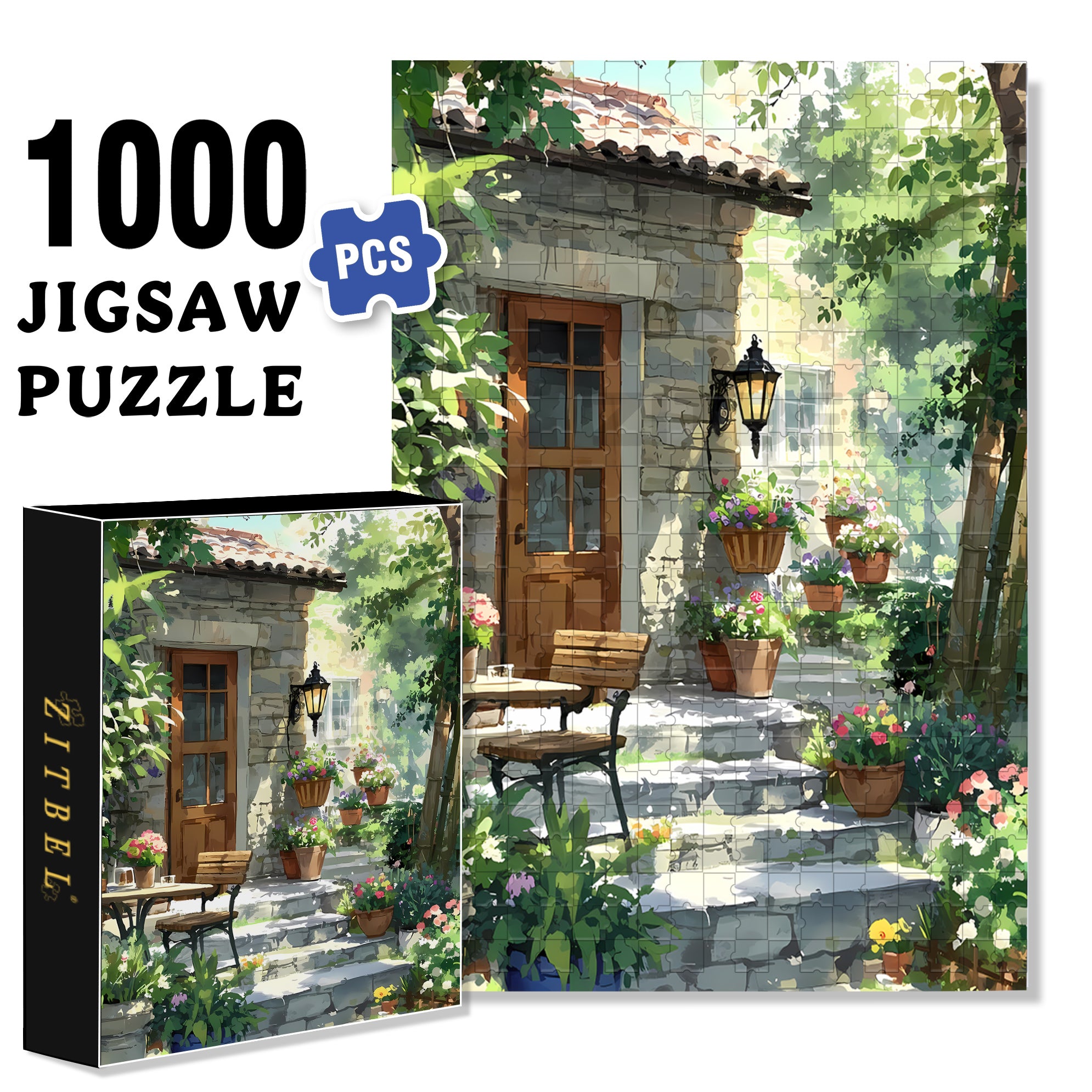 Dappled Sunlight 500pcs/1000pcs Jigsaw Puzzle, Scratch-Resistant, Interactive Family Game & Brain-Boosting DIY Decor, Perfect for Halloween, Christmas & New Year Gifts, Family Puzzle Game
