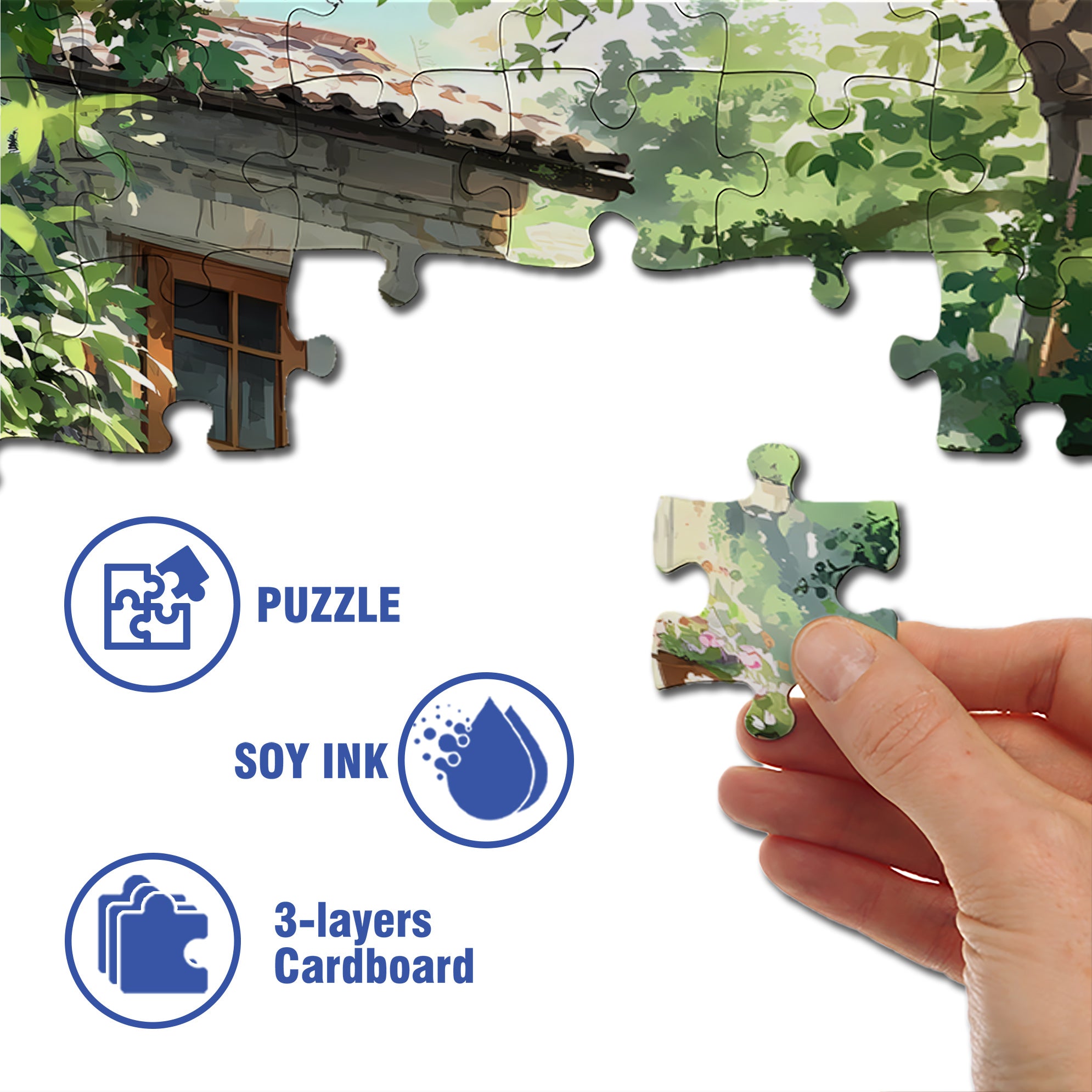 Dappled Sunlight 500pcs/1000pcs Jigsaw Puzzle, Scratch-Resistant, Interactive Family Game & Brain-Boosting DIY Decor, Perfect for Halloween, Christmas & New Year Gifts, Family Puzzle Game