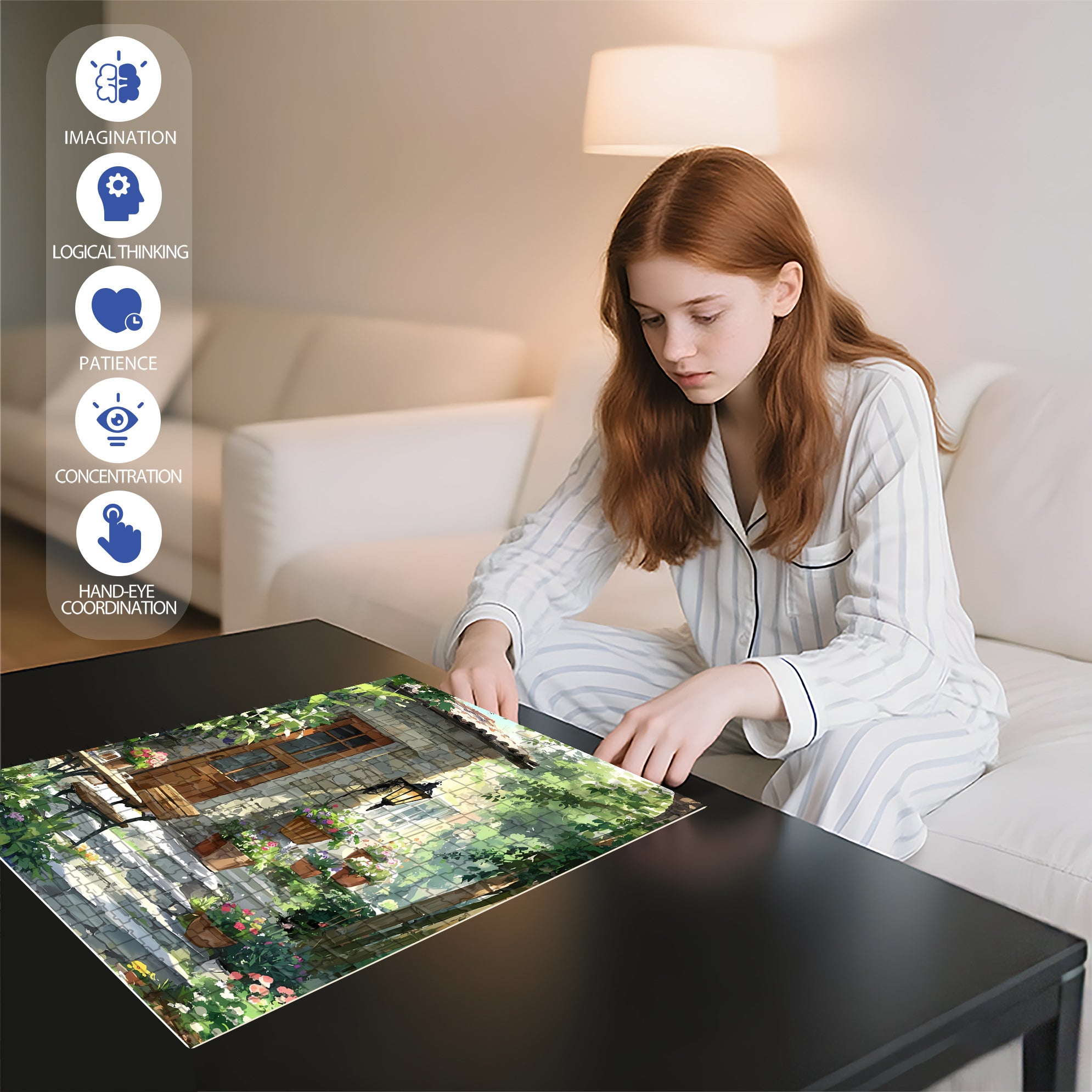 Dappled Sunlight 500pcs/1000pcs Jigsaw Puzzle, Scratch-Resistant, Interactive Family Game & Brain-Boosting DIY Decor, Perfect for Halloween, Christmas & New Year Gifts, Family Puzzle Game