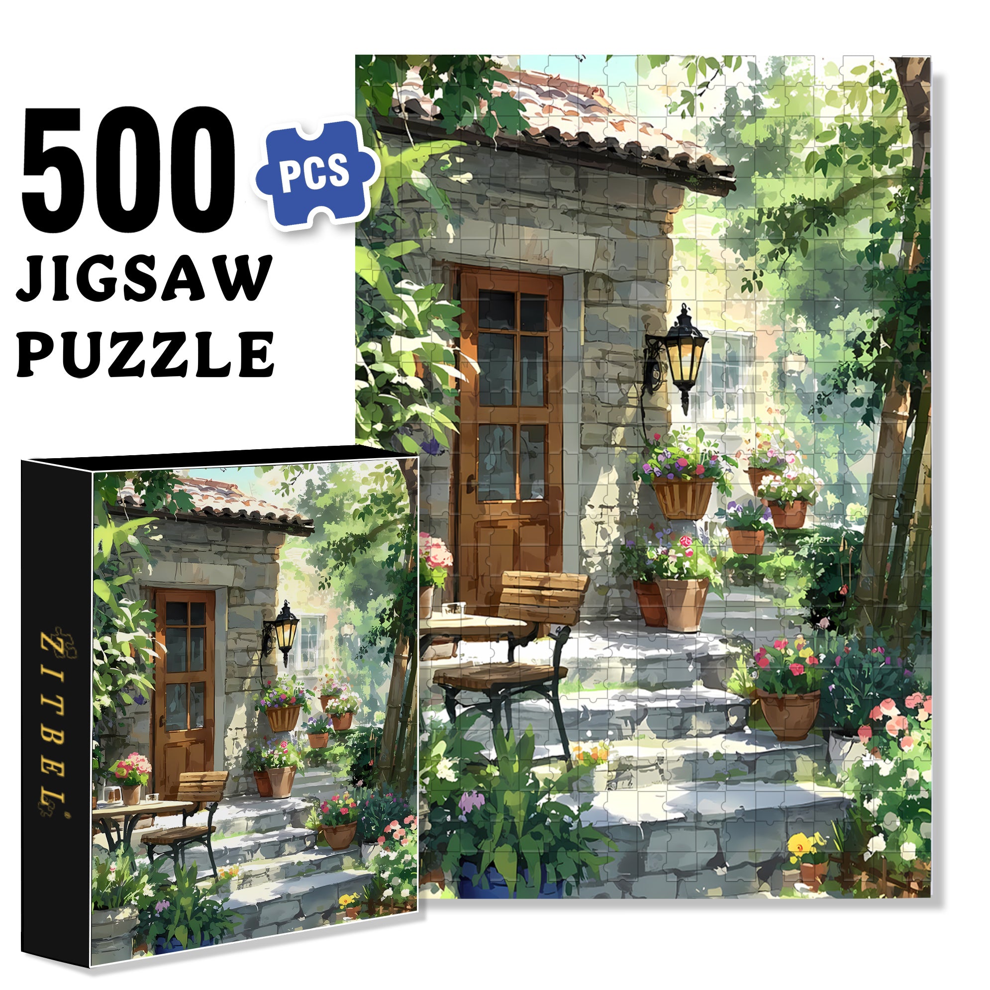 Dappled Sunlight 500pcs/1000pcs Jigsaw Puzzle, Scratch-Resistant, Interactive Family Game & Brain-Boosting DIY Decor, Perfect for Halloween, Christmas & New Year Gifts, Family Puzzle Game