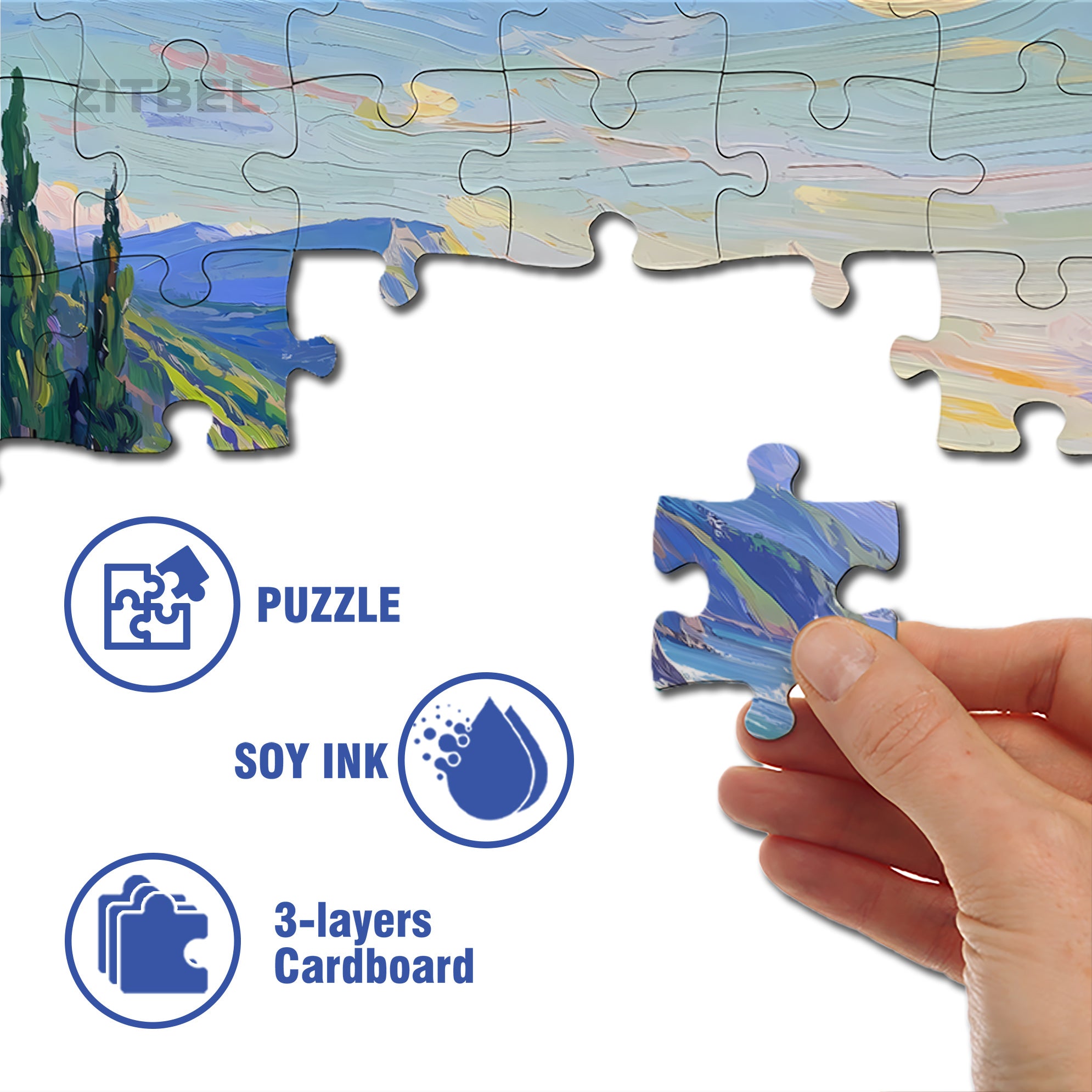 Distant Hill 500pcs/1000pcs Jigsaw Puzzle, Scratch-Resistant, Interactive Family Game & Brain-Boosting DIY Decor, Perfect for Halloween, Christmas & New Year Gifts, Family Puzzle Game
