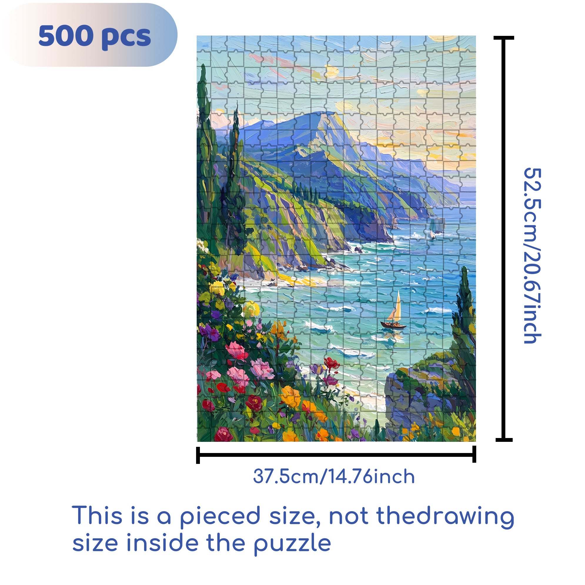 Distant Hill 500pcs/1000pcs Jigsaw Puzzle, Scratch-Resistant, Interactive Family Game & Brain-Boosting DIY Decor, Perfect for Halloween, Christmas & New Year Gifts, Family Puzzle Game