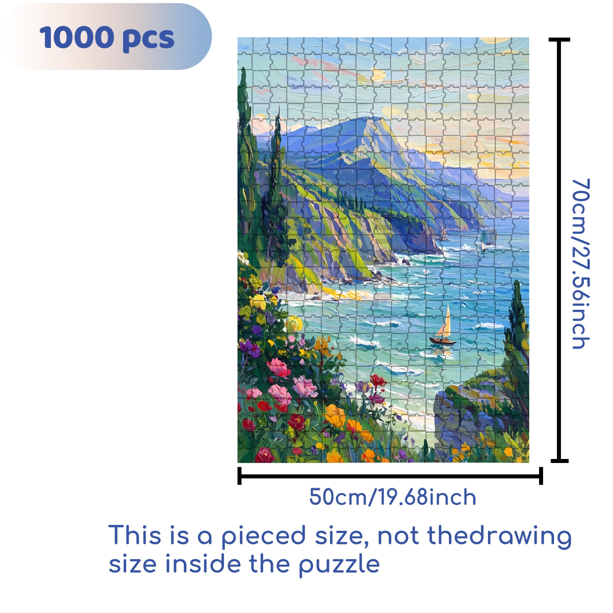 Distant Hill 500pcs/1000pcs Jigsaw Puzzle, Scratch-Resistant, Interactive Family Game & Brain-Boosting DIY Decor, Perfect for Halloween, Christmas & New Year Gifts, Family Puzzle Game