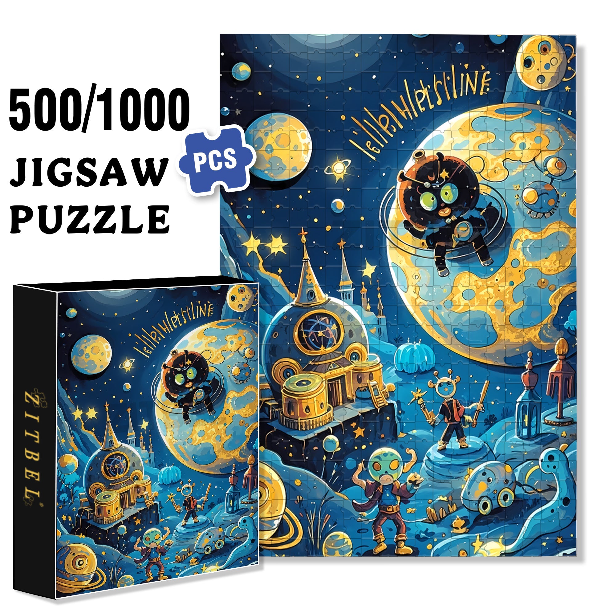 E.T 500pcs/1000pcs Jigsaw Puzzle, Scratch-Resistant, Interactive Family Game & Brain-Boosting DIY Decor, Perfect for Halloween, Christmas & New Year Gifts, Family Puzzle Game