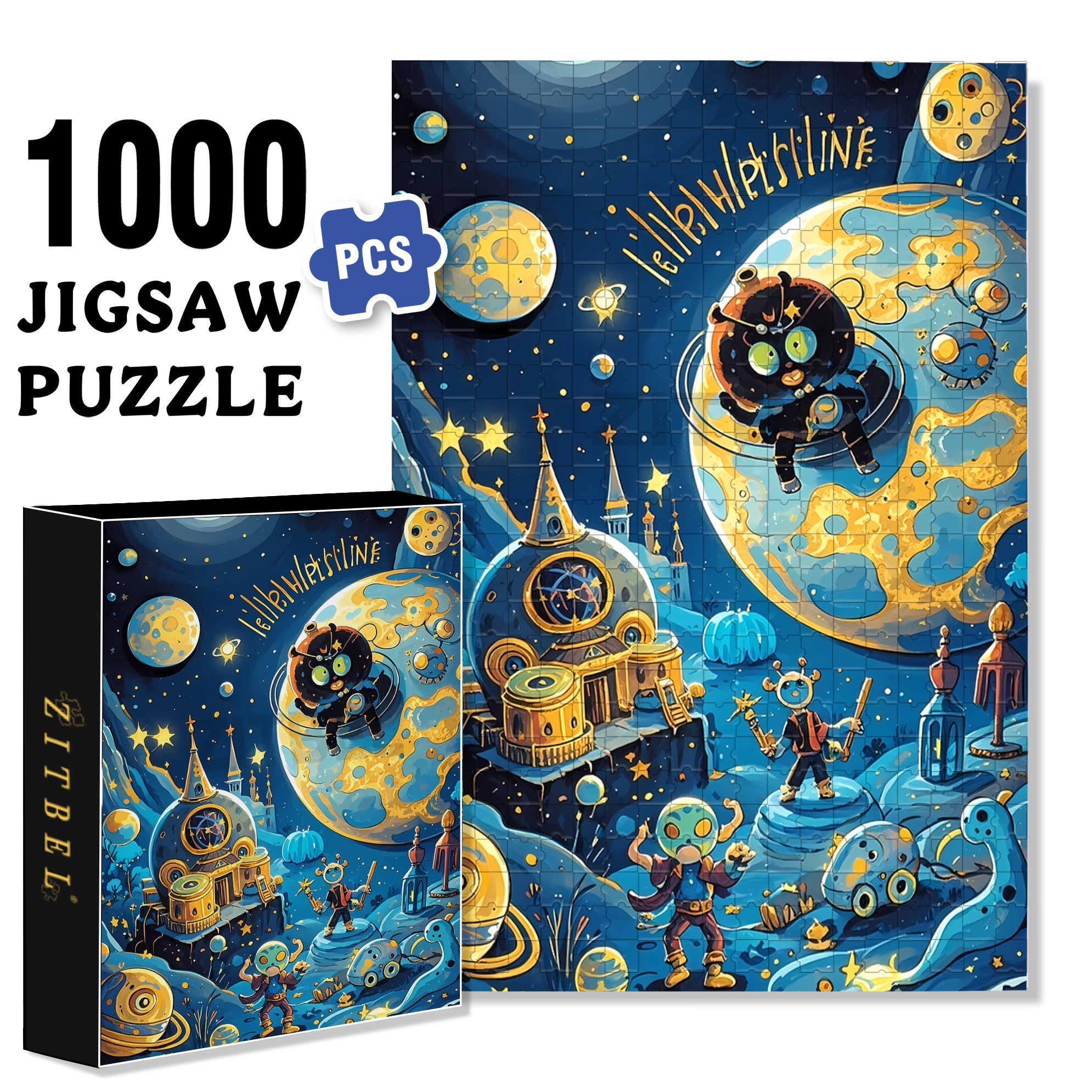 E.T 500pcs/1000pcs Jigsaw Puzzle, Scratch-Resistant, Interactive Family Game & Brain-Boosting DIY Decor, Perfect for Halloween, Christmas & New Year Gifts, Family Puzzle Game