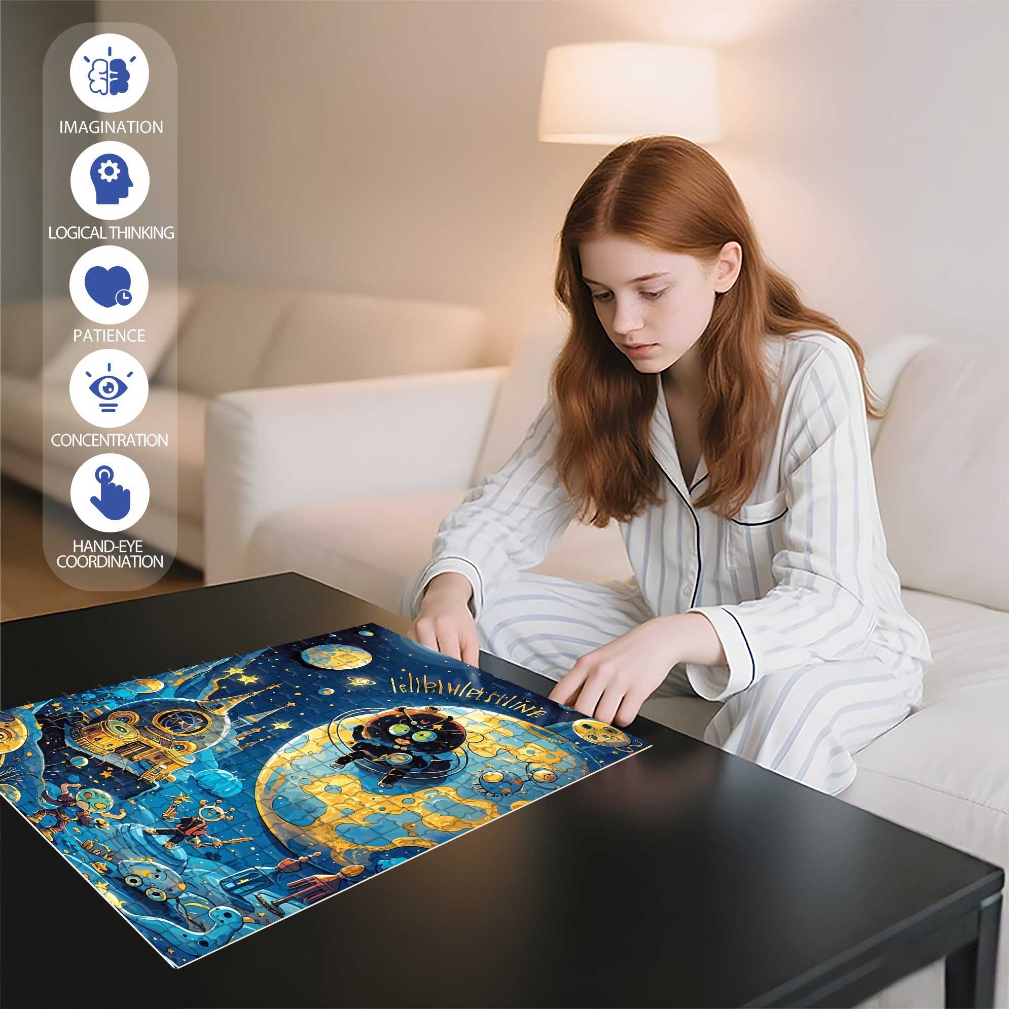 E.T 500pcs/1000pcs Jigsaw Puzzle, Scratch-Resistant, Interactive Family Game & Brain-Boosting DIY Decor, Perfect for Halloween, Christmas & New Year Gifts, Family Puzzle Game