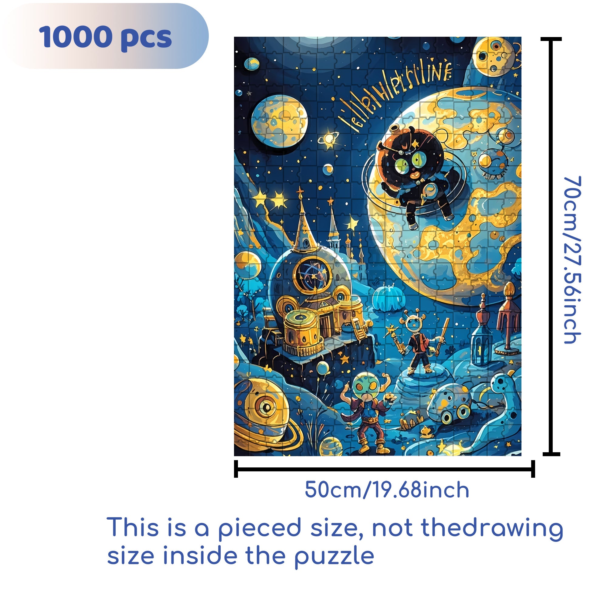 E.T 500pcs/1000pcs Jigsaw Puzzle, Scratch-Resistant, Interactive Family Game & Brain-Boosting DIY Decor, Perfect for Halloween, Christmas & New Year Gifts, Family Puzzle Game