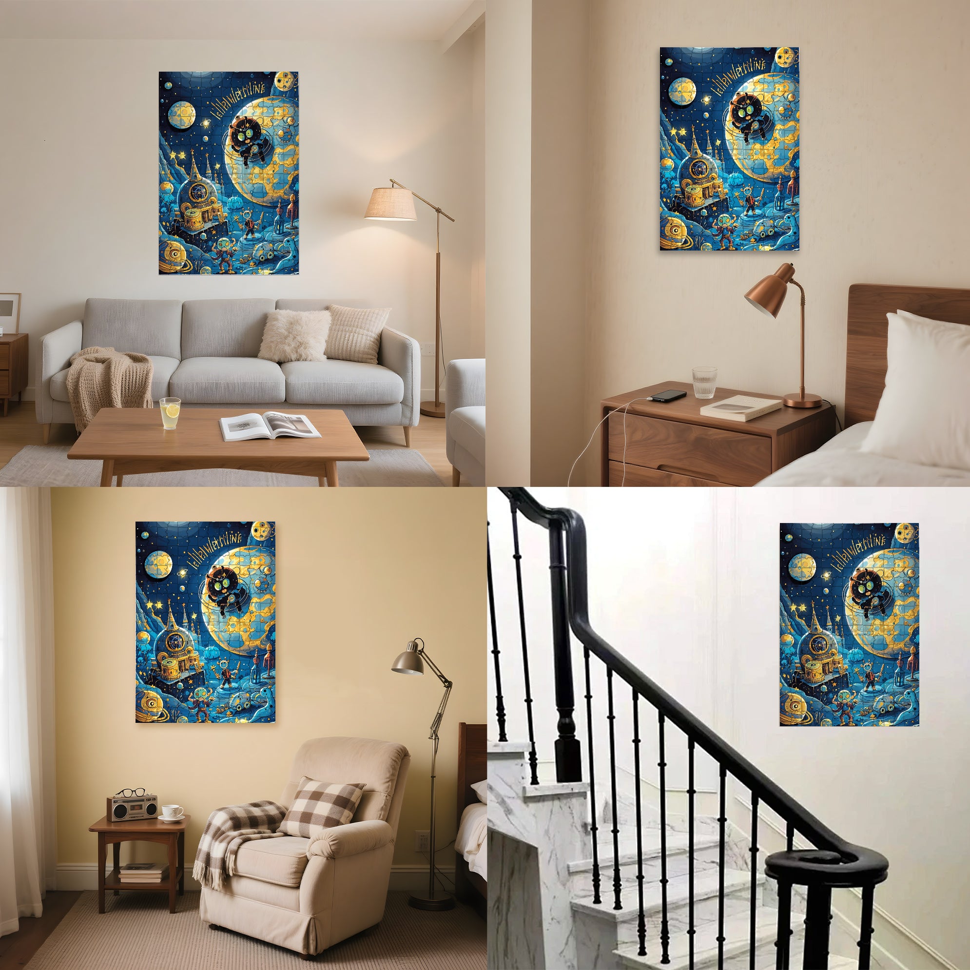 E.T 500pcs/1000pcs Jigsaw Puzzle, Scratch-Resistant, Interactive Family Game & Brain-Boosting DIY Decor, Perfect for Halloween, Christmas & New Year Gifts, Family Puzzle Game