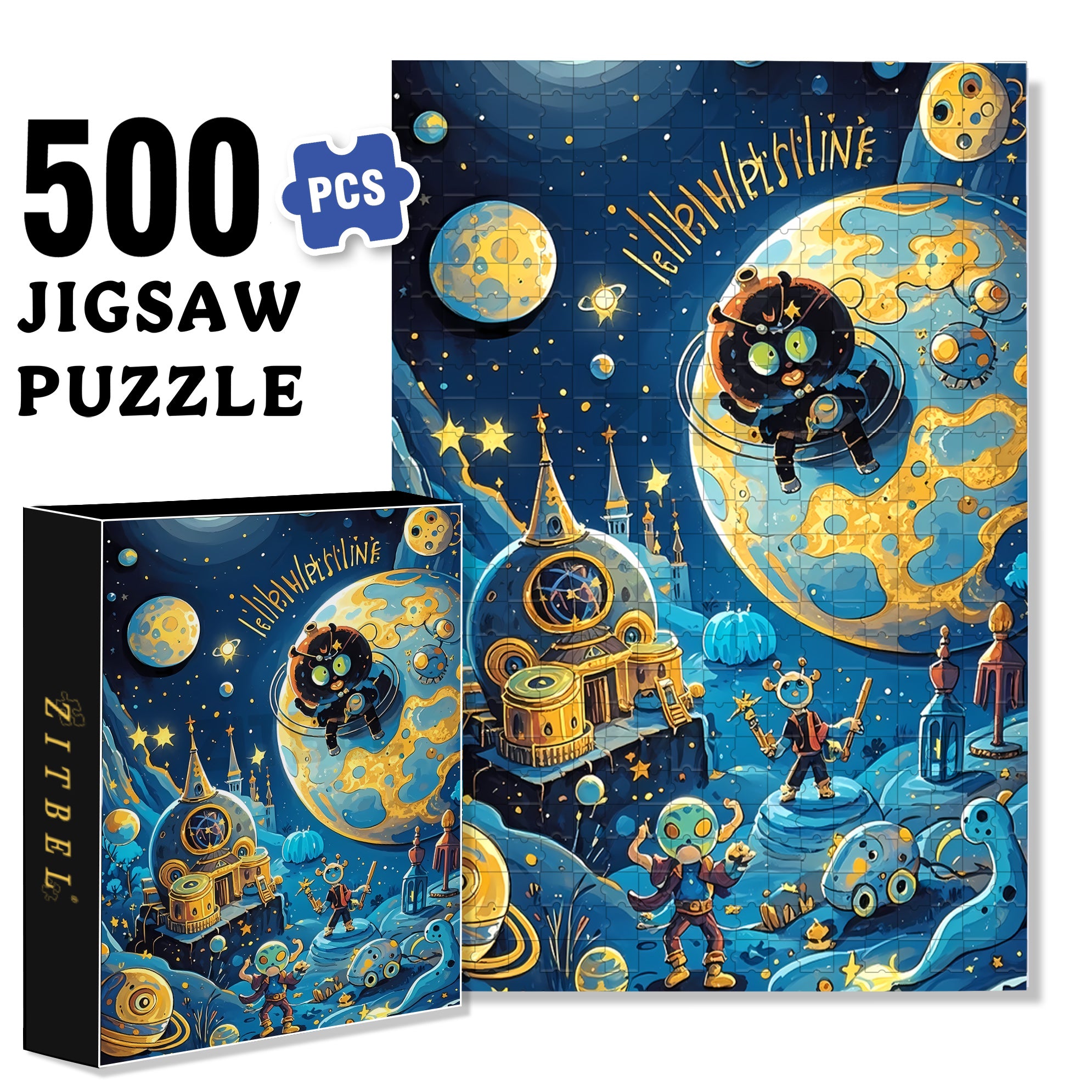 E.T 500pcs/1000pcs Jigsaw Puzzle, Scratch-Resistant, Interactive Family Game & Brain-Boosting DIY Decor, Perfect for Halloween, Christmas & New Year Gifts, Family Puzzle Game