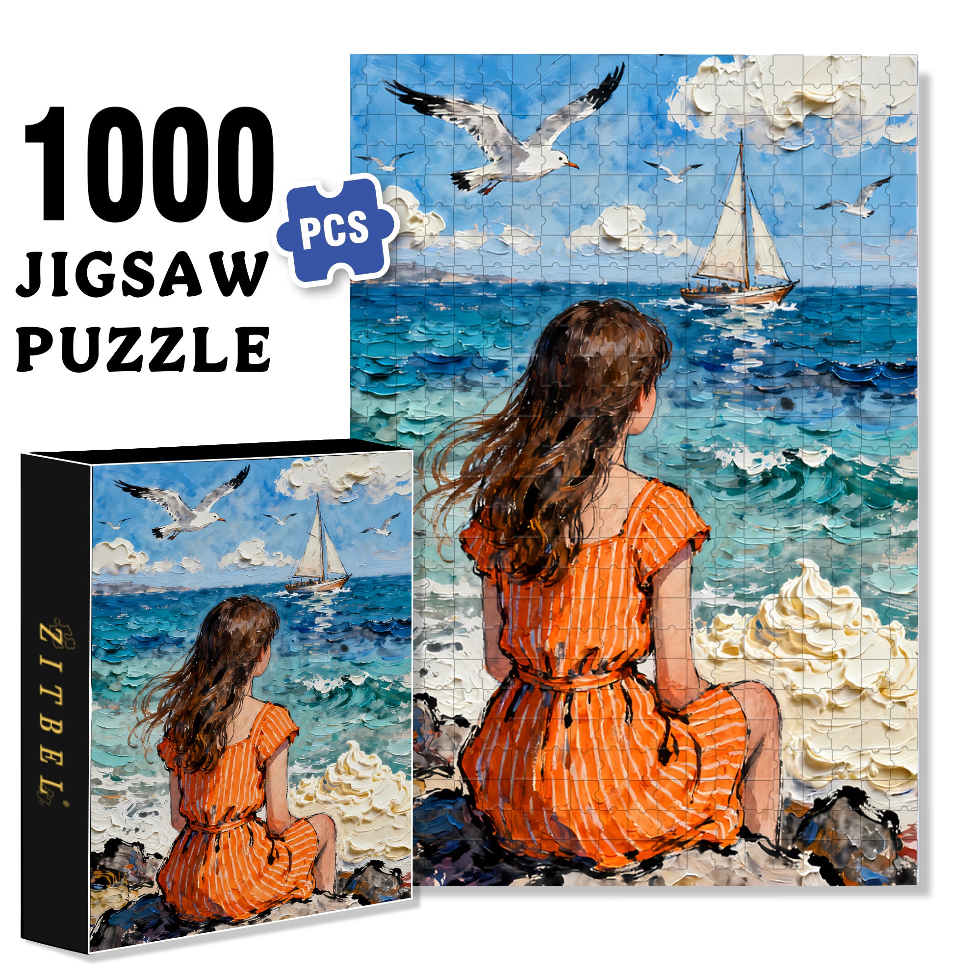 Enjoy Solitude 500pcs/1000pcs Jigsaw Puzzle, Scratch-Resistant, Interactive Family Game & Brain-Boosting DIY Decor, Perfect for Halloween, Christmas & New Year Gifts, Family Puzzle Game