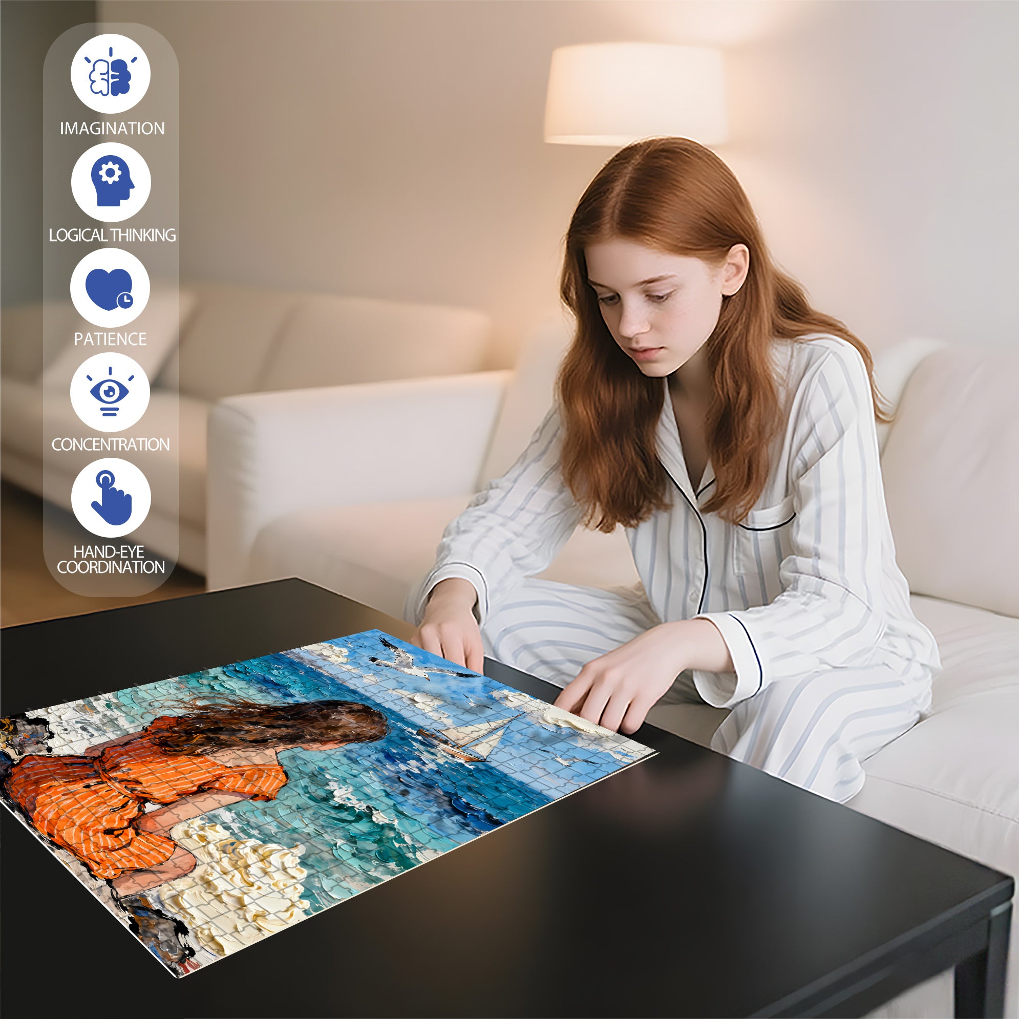 Enjoy Solitude 500pcs/1000pcs Jigsaw Puzzle, Scratch-Resistant, Interactive Family Game & Brain-Boosting DIY Decor, Perfect for Halloween, Christmas & New Year Gifts, Family Puzzle Game
